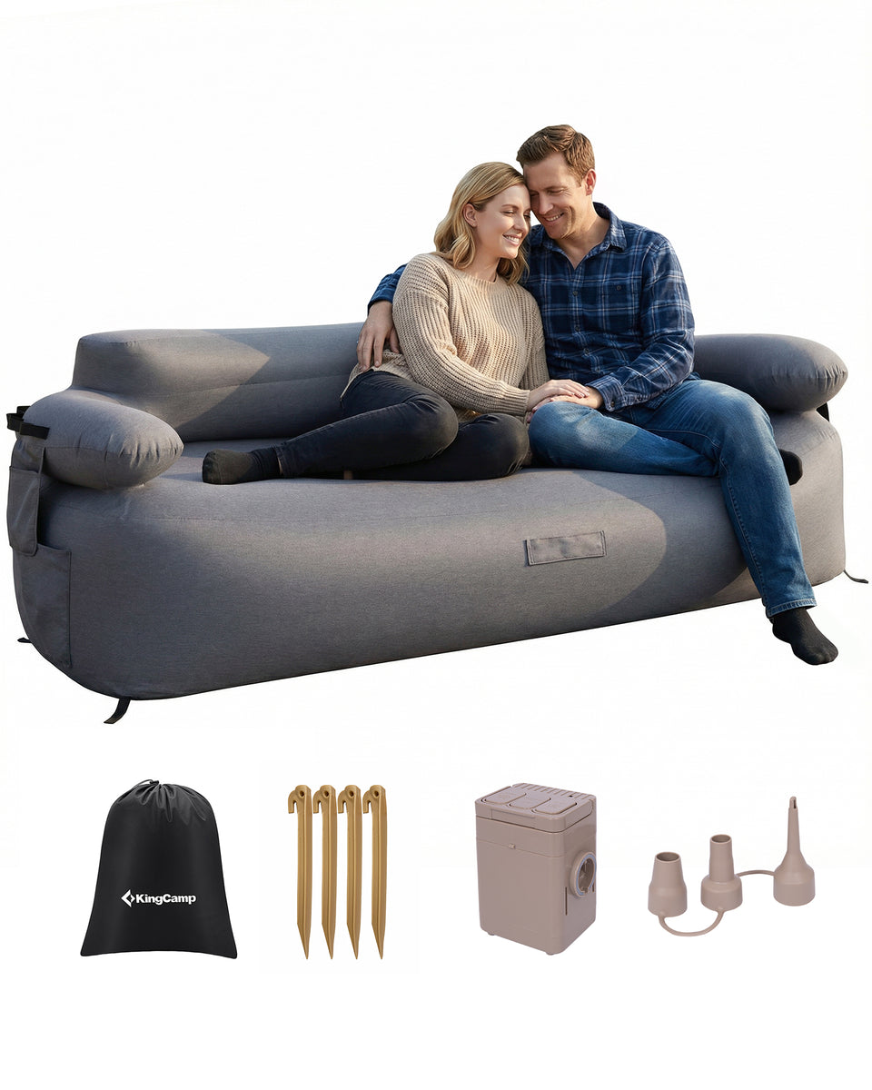 Double Inflatable Camping Sofa with Built-in Electric Pump – KingCamp