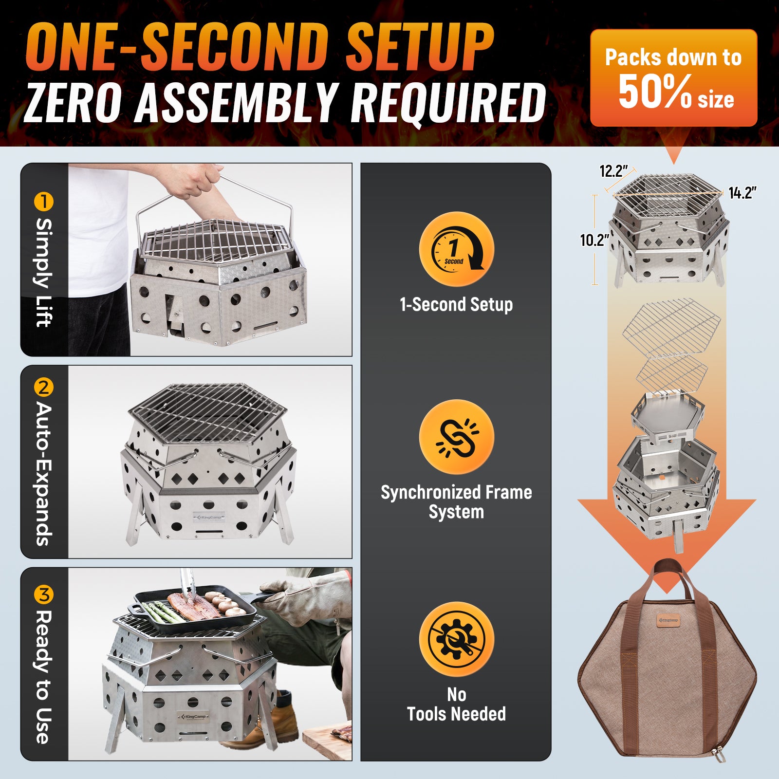 KingCamp Smokeless Fire Pit