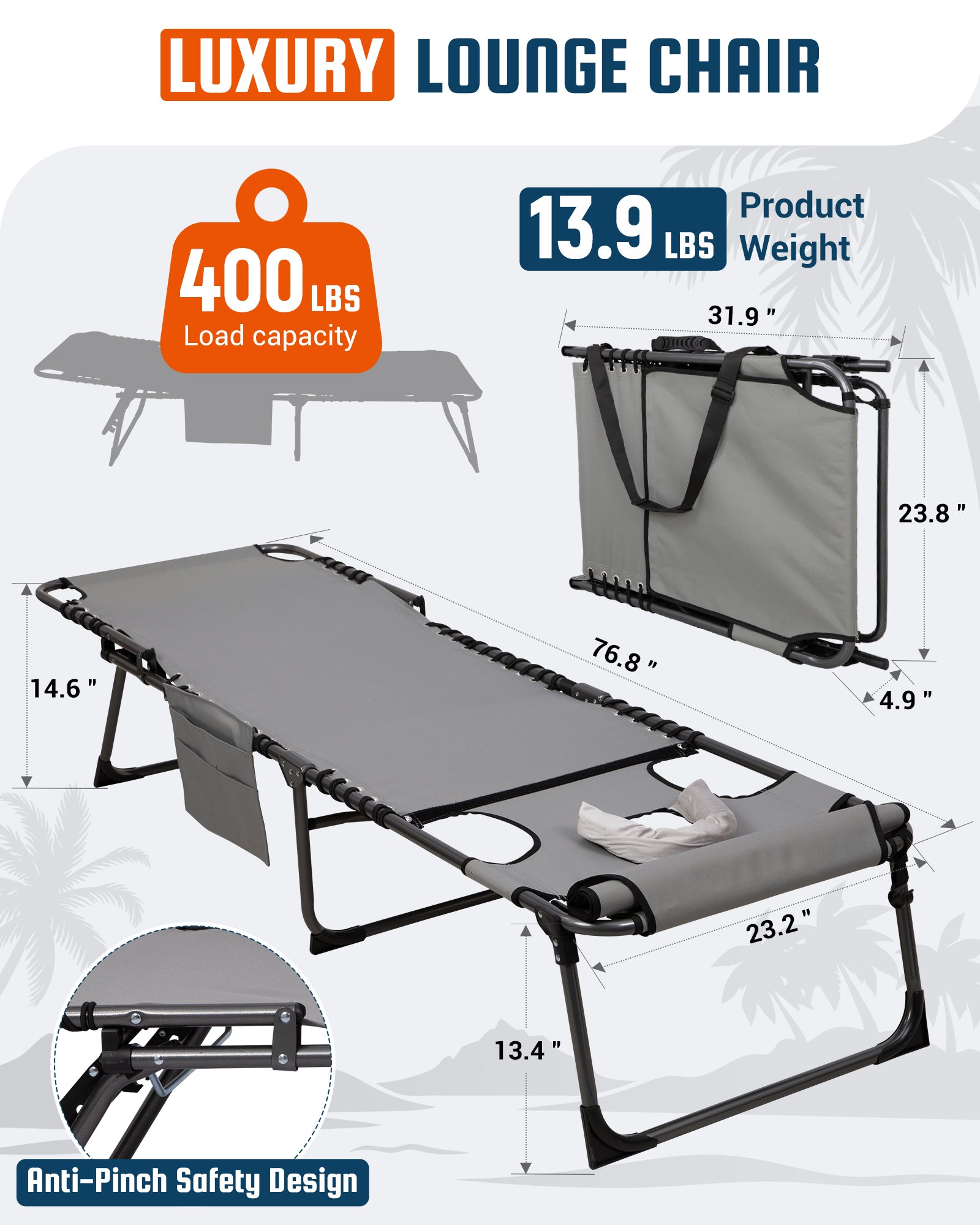 MAGNOLIA B20 Folding Lounge Chair with Face Hole