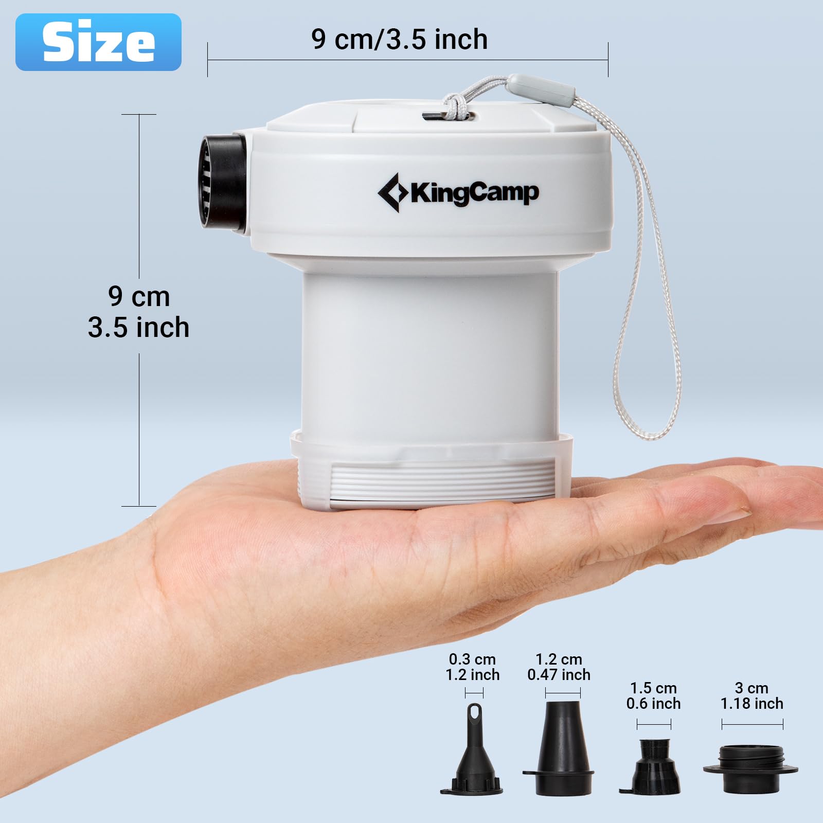KingCamp Quick-Fill Perfect Inflator/Deflator Pumps with 4 Nozzles