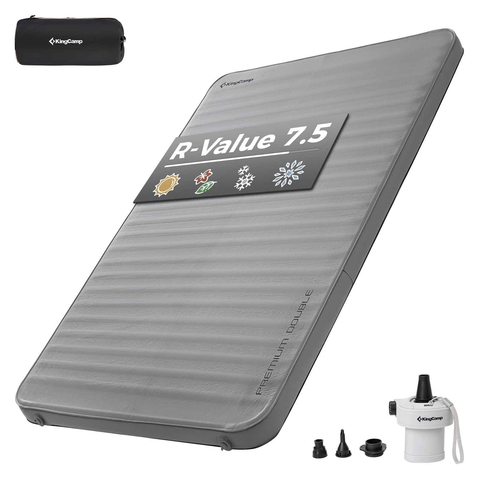 KingCamp Double Self-Inflating Camping Mattress with Pump