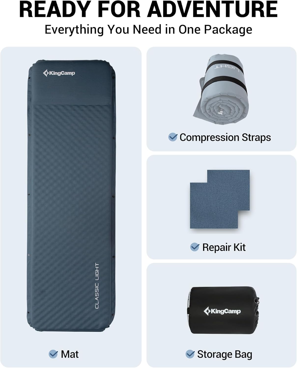 Selbstaufblasende Isomatte mit Kissen-L