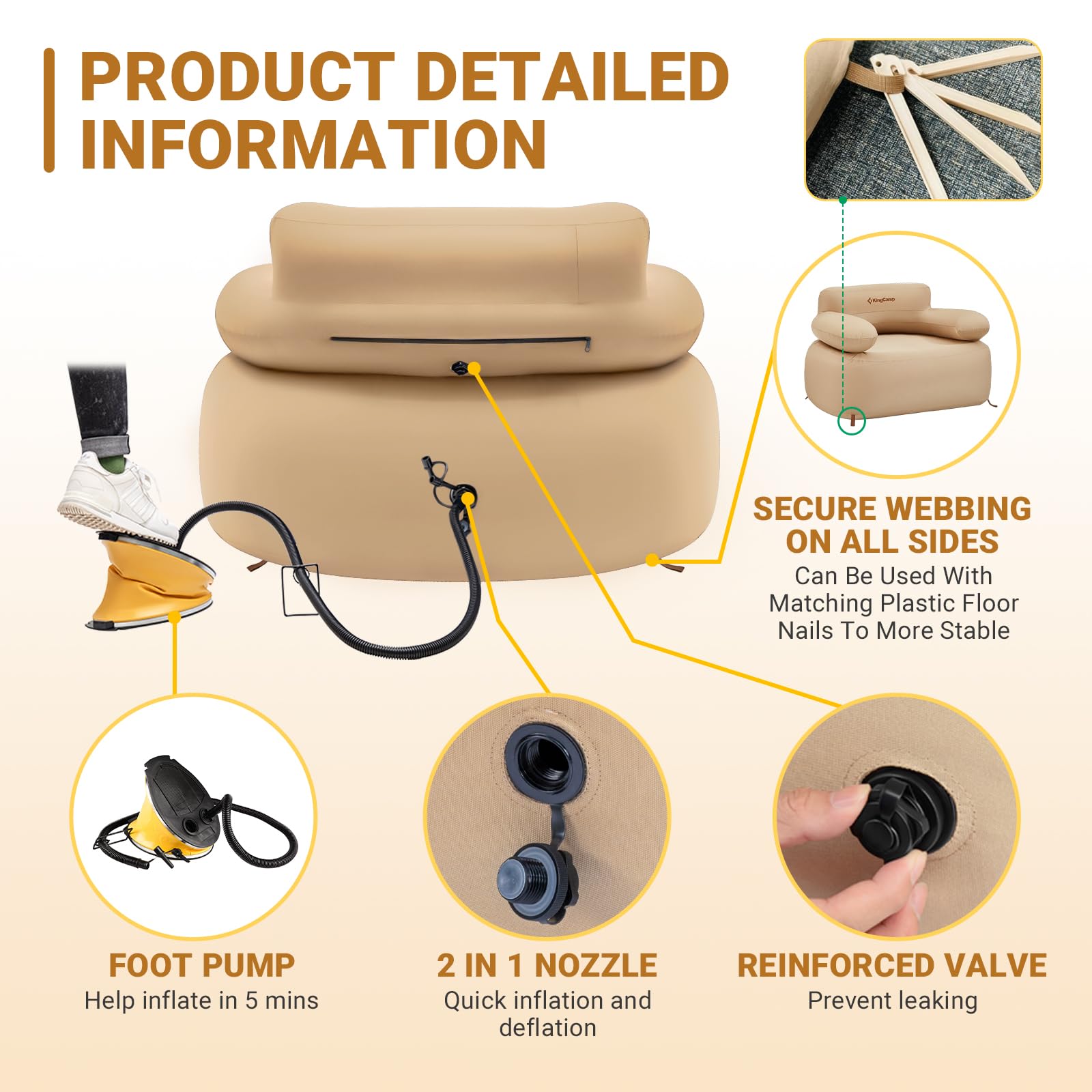 Premium Single Inflatable Sofa Set