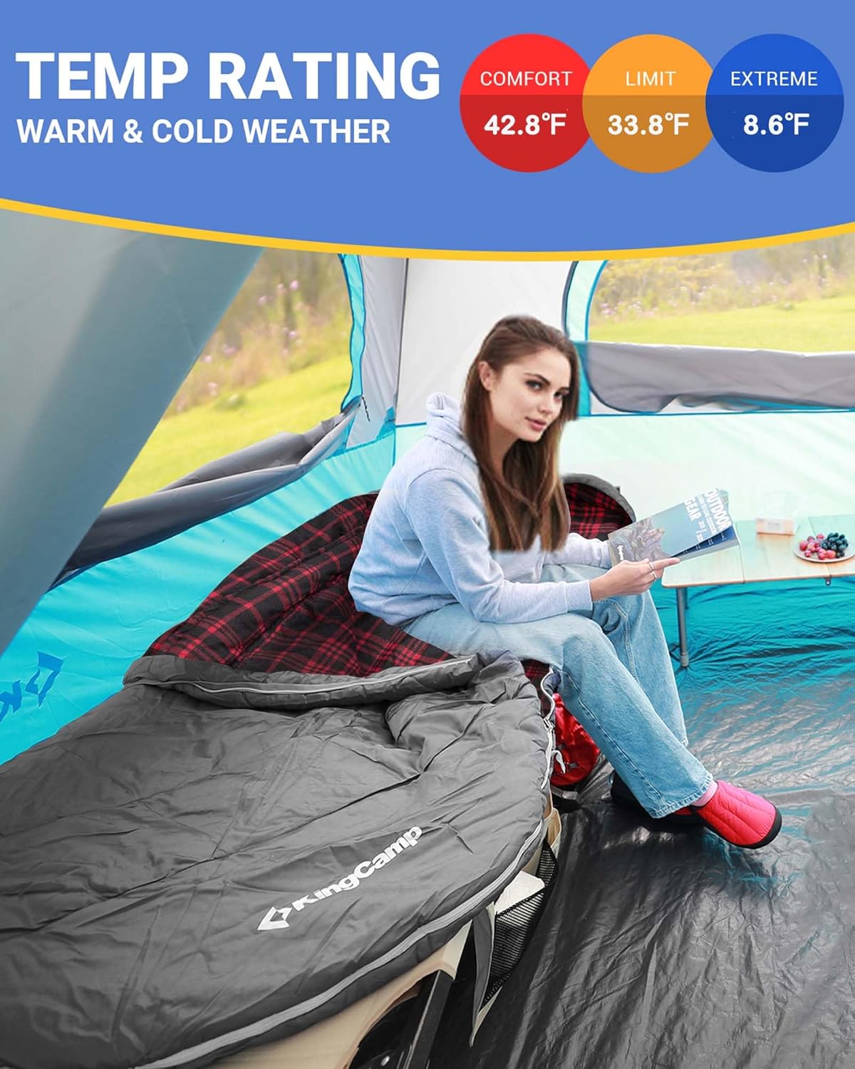 43F Flanell-Schlafsack für 3–4 Jahreszeiten in Übergröße