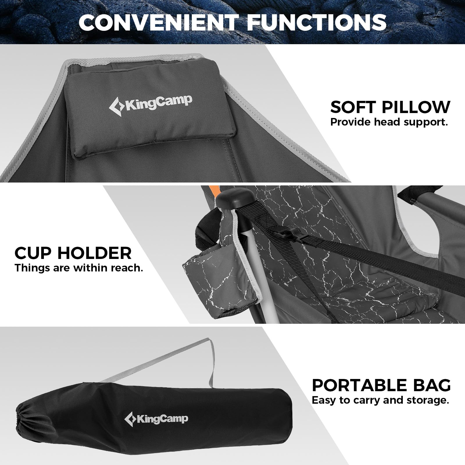 KingCamp ORCHID C20 Camping Hammock Chair with Footrest and Pillow