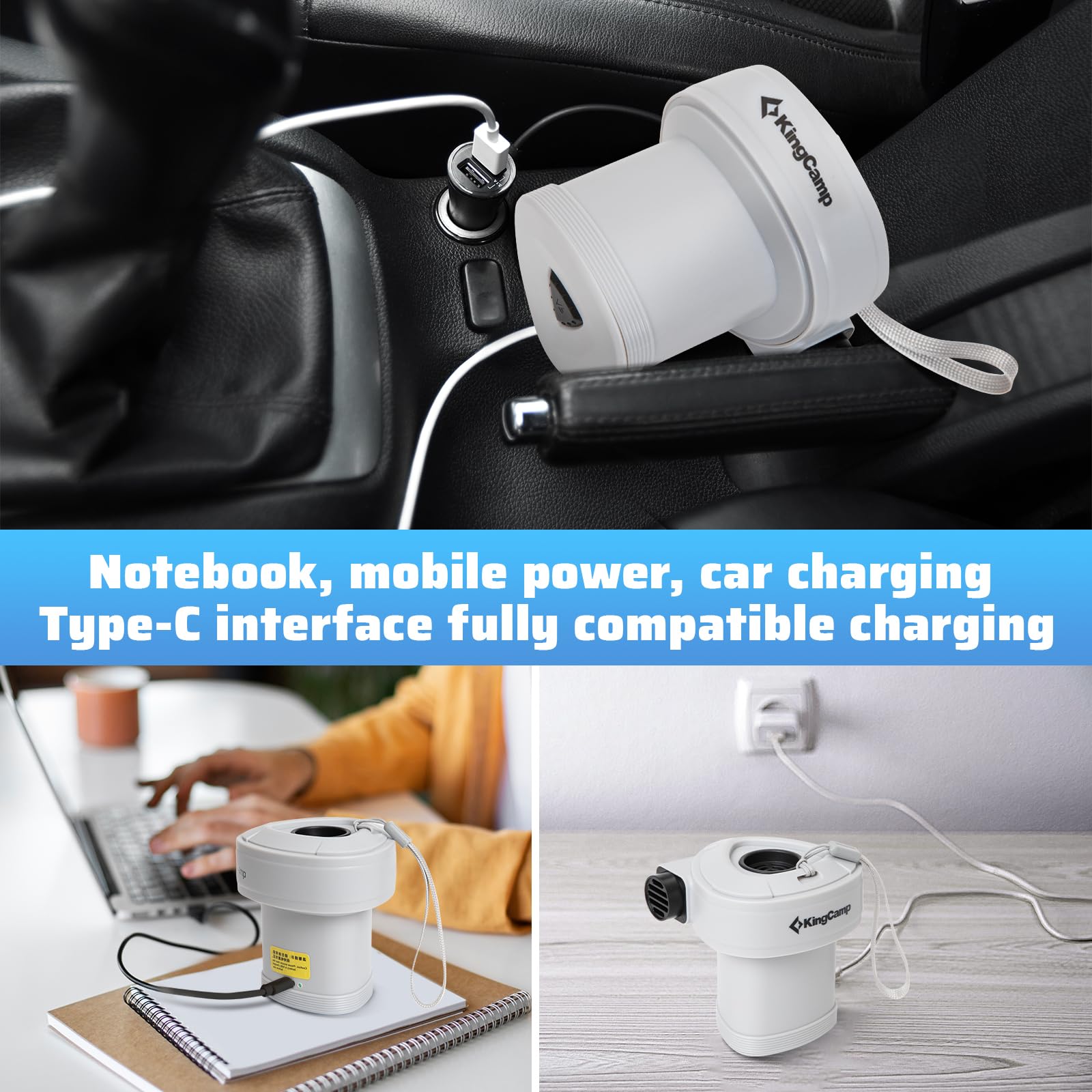 KingCamp Quick-Fill Perfect Inflator/Deflator Pumps with 4 Nozzles