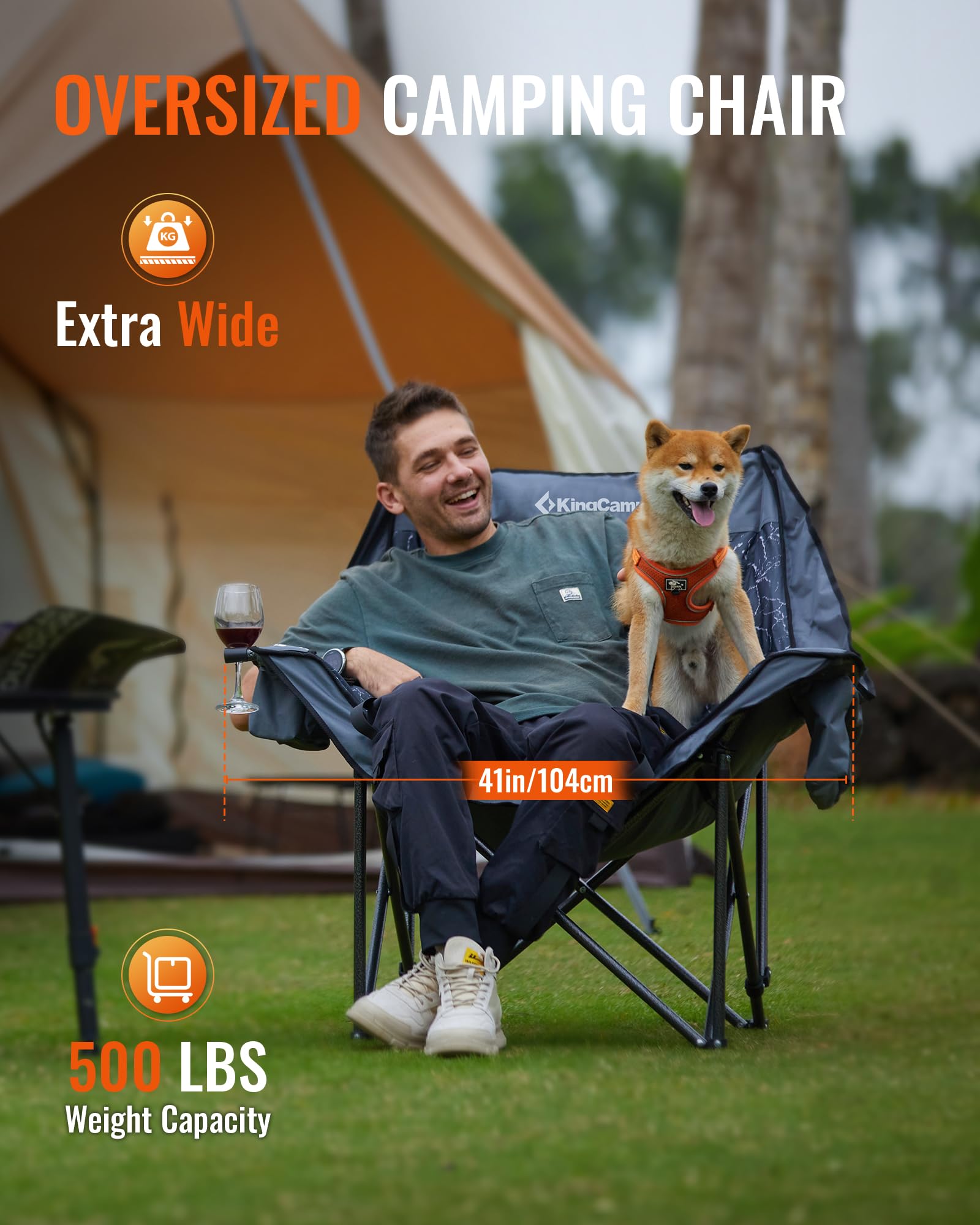 KingCamp VOLCAPETRA Oversized Padded Camping Sofa