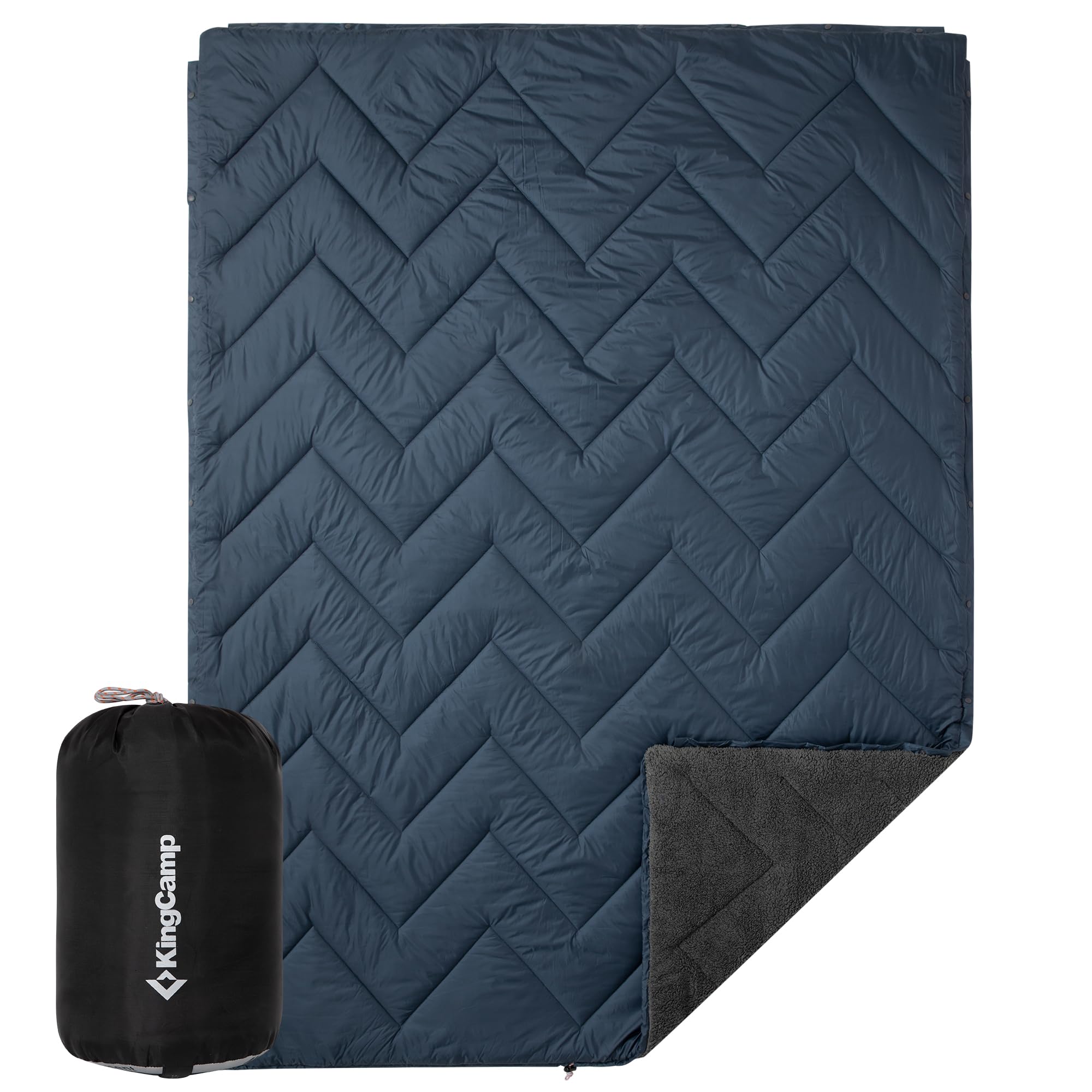 KingCamp Sherpa Sleeping Bag Blanket | 2-in-1 for Camping, Car & Home | Lightweight & Packable