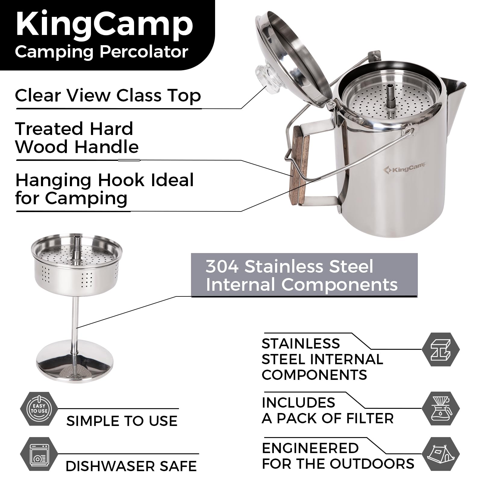 KingCamp Percolator Coffee Pot