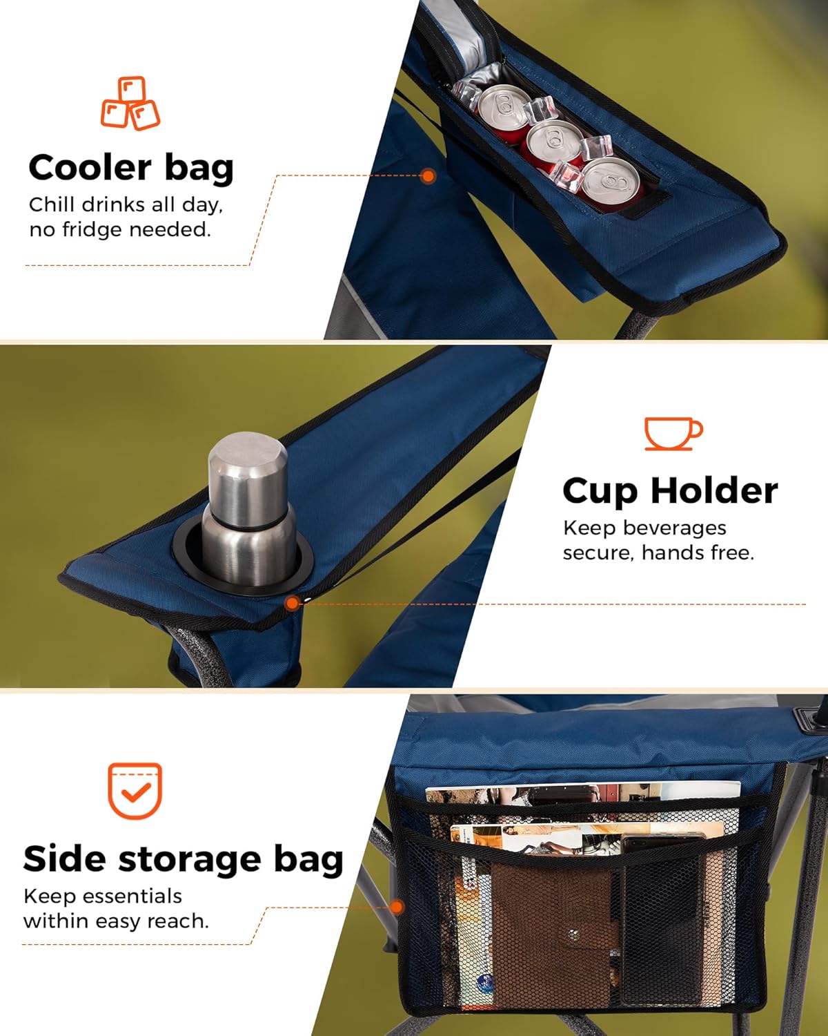 KingCamp JUNIPER C10 Oversized Folding Chair with Adjustable Lumbar Support