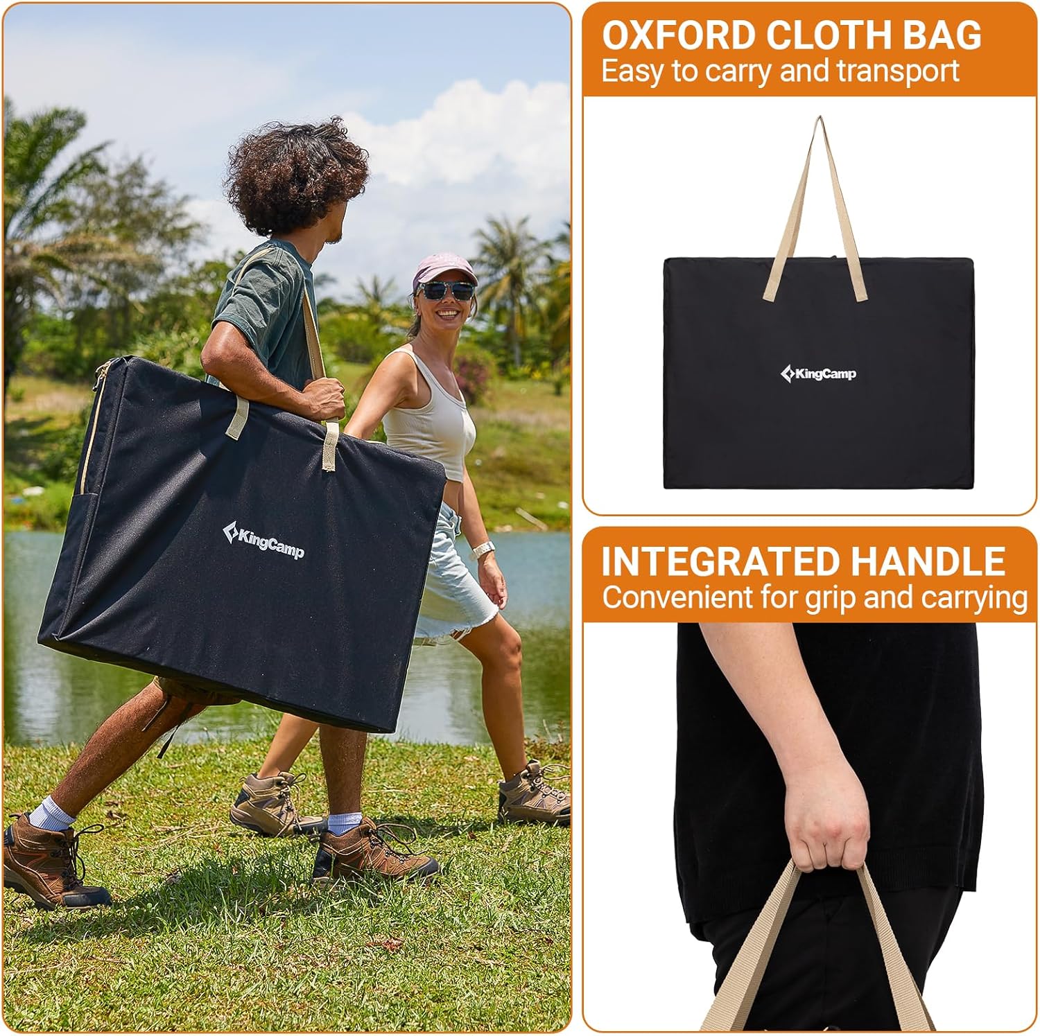 KingCamp GRANITE P12080 Klappbarer Campingtisch aus Fiberglas