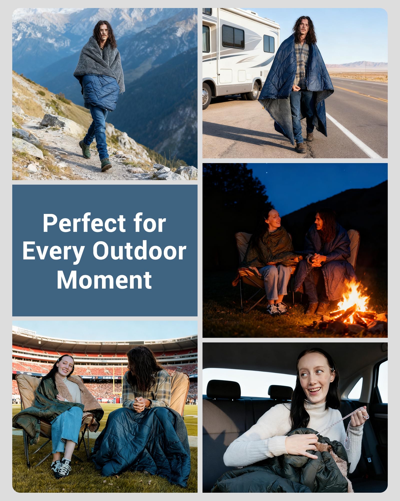 KingCamp Sherpa Sleeping Bag Blanket | 2-in-1 for Camping, Car & Home | Lightweight & Packable