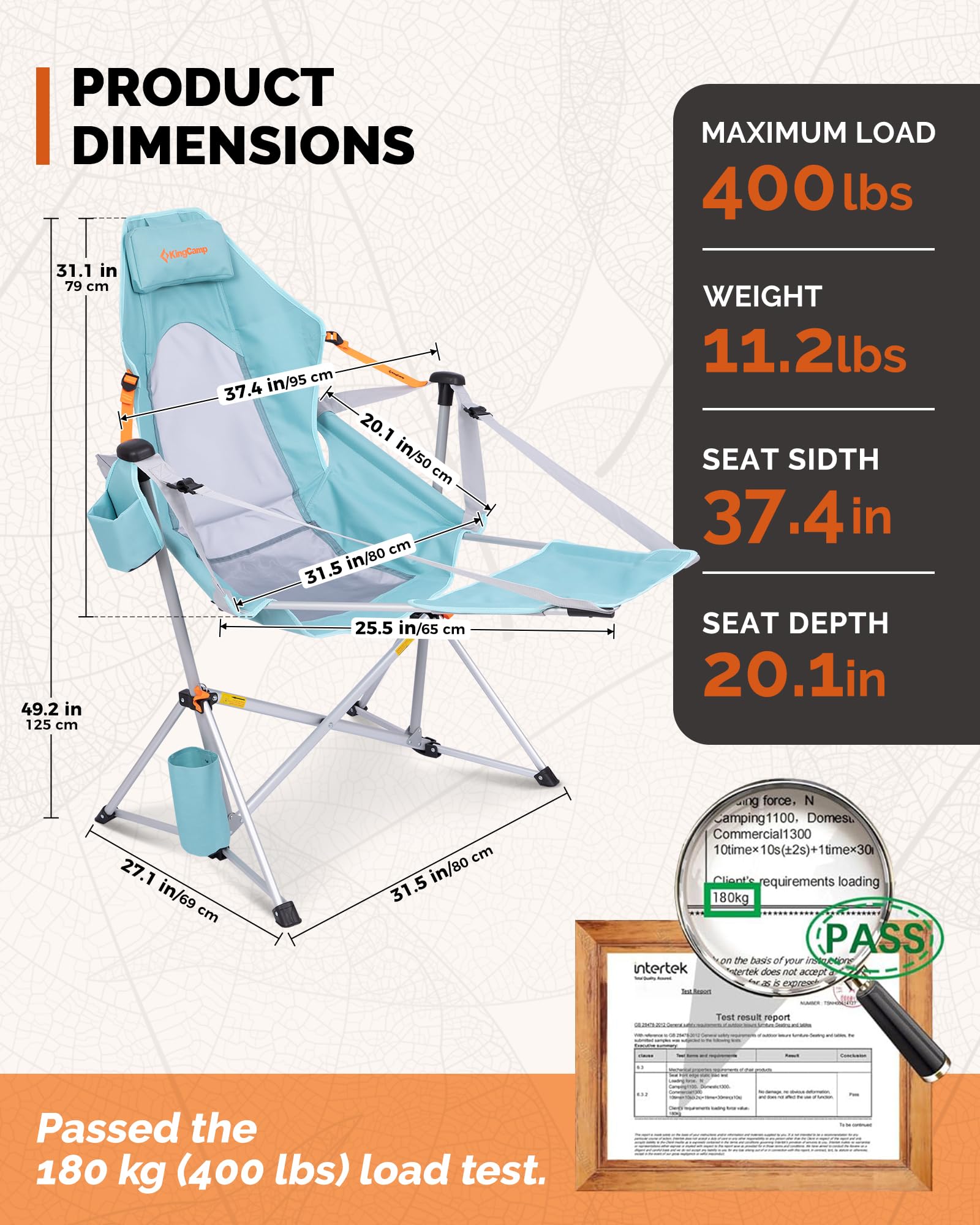 KingCamp ORCHID C20 COOL Hammock Chair with Footrest