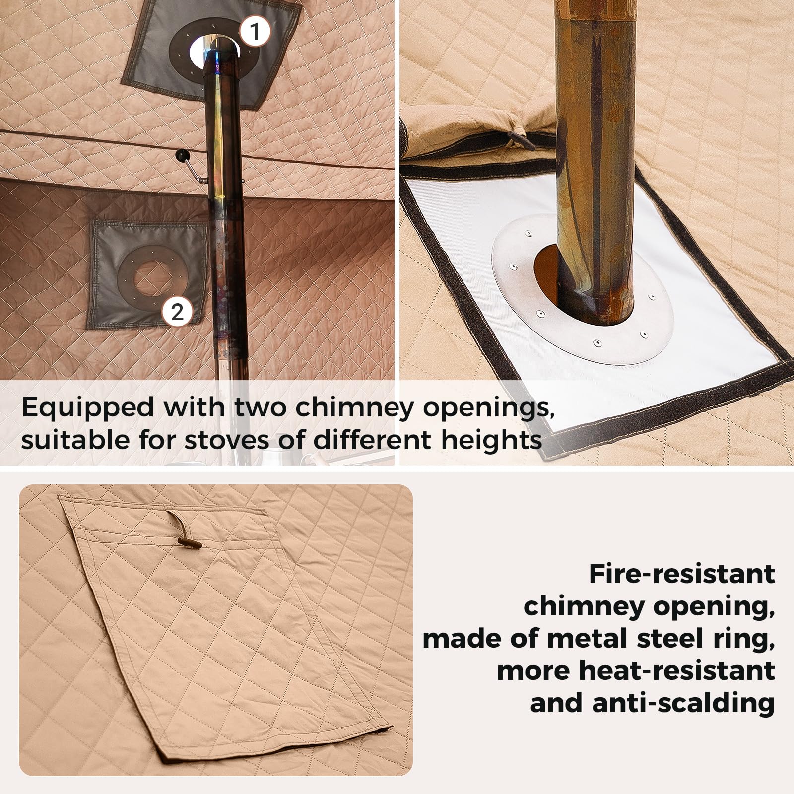 KingCamp 4-Season Cotton Cabin Tent with Stove Jack for 4-5 People