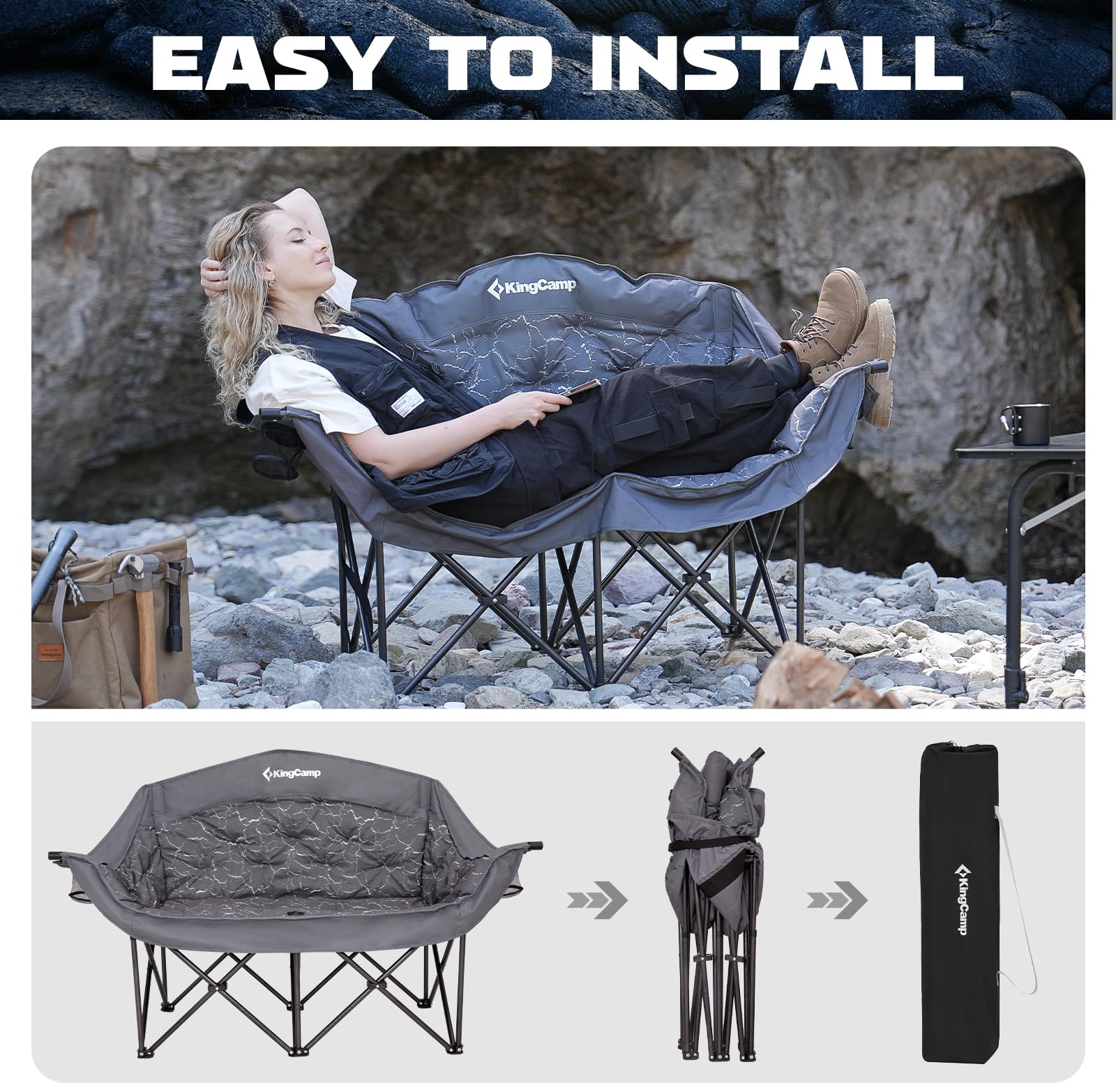 KingCamp CANNA C20 Oversized Loveseat Easy to Install