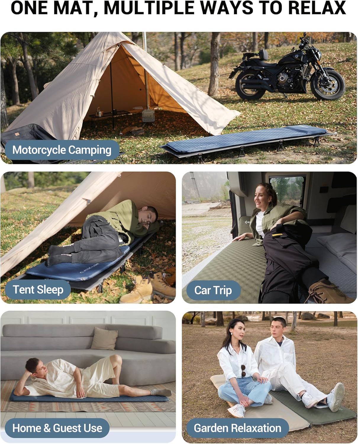 Selbstaufblasende Isomatte mit Kissen-L