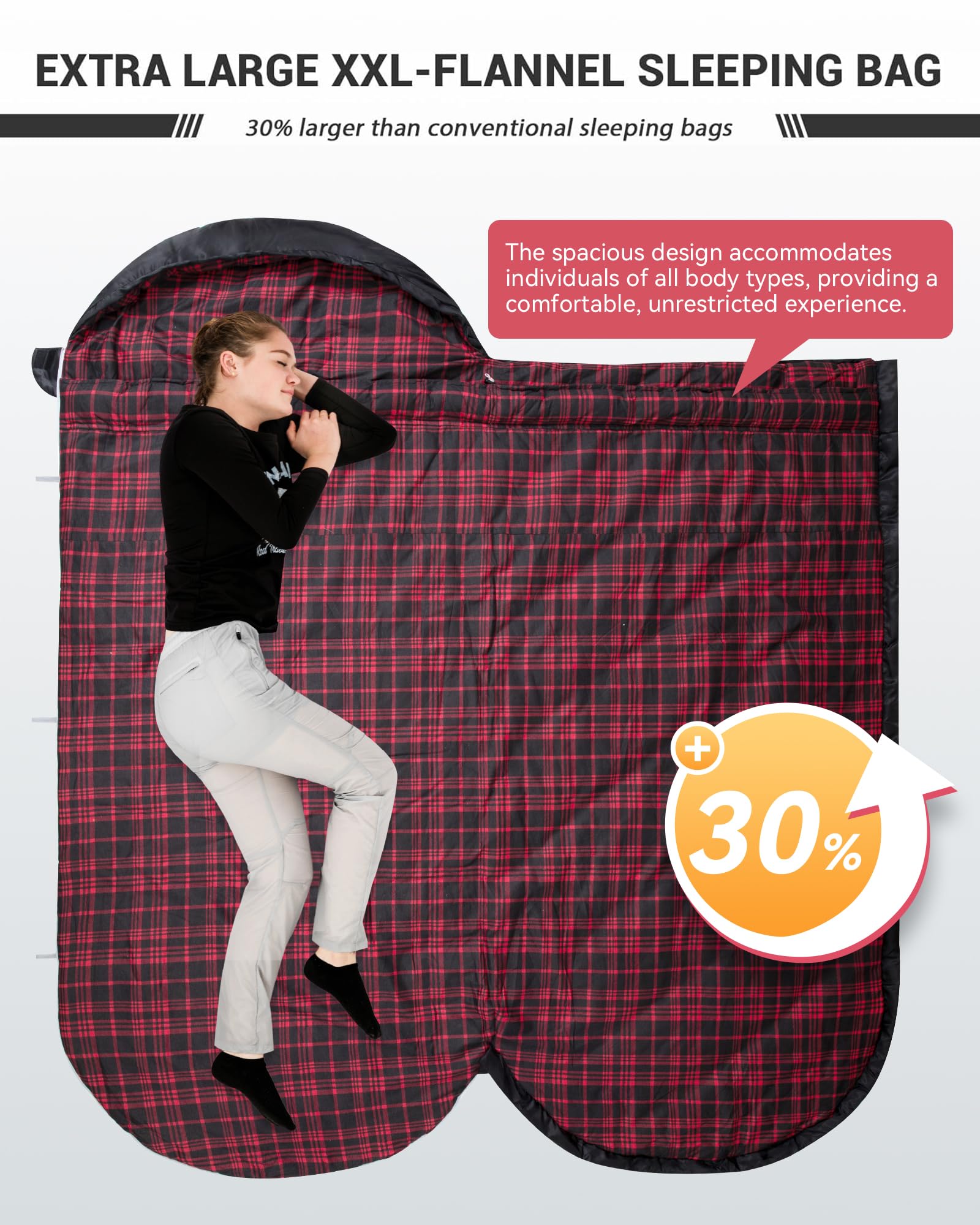 FREESPACE 350 Plus Size 3-4 Season Sleeping Bag