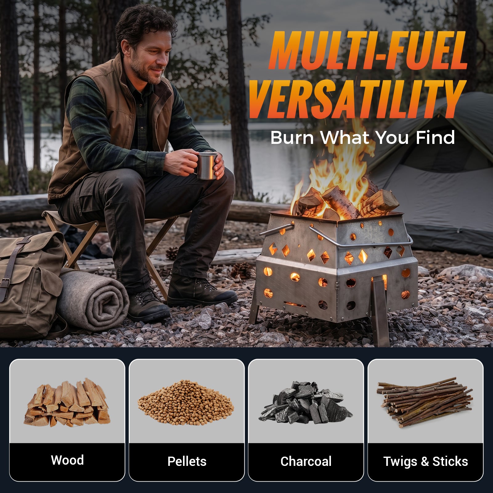 KingCamp Smokeless Fire Pit