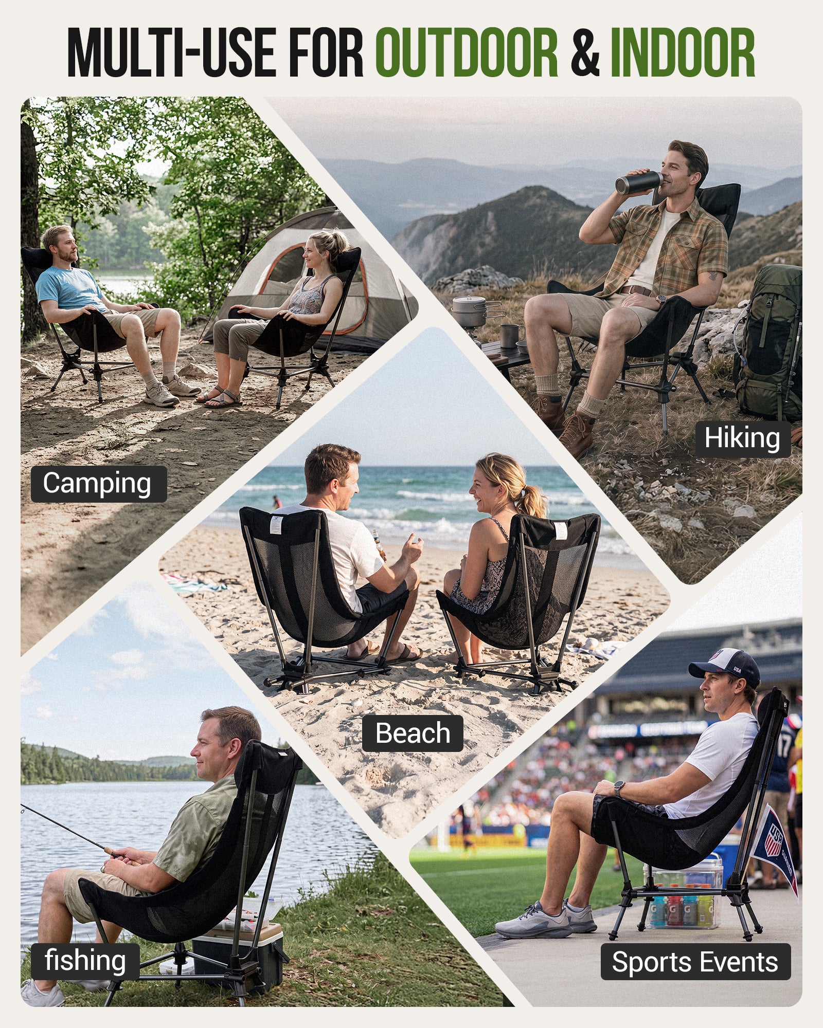 High Back Camping Chair with Gentle Sway