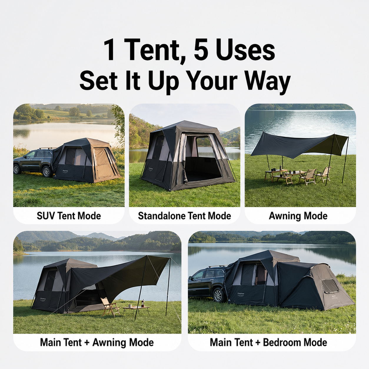 BOUNDLESS X3 PRO Modular SUV Tent | 5-in-1 Expandable Car Camping Tent