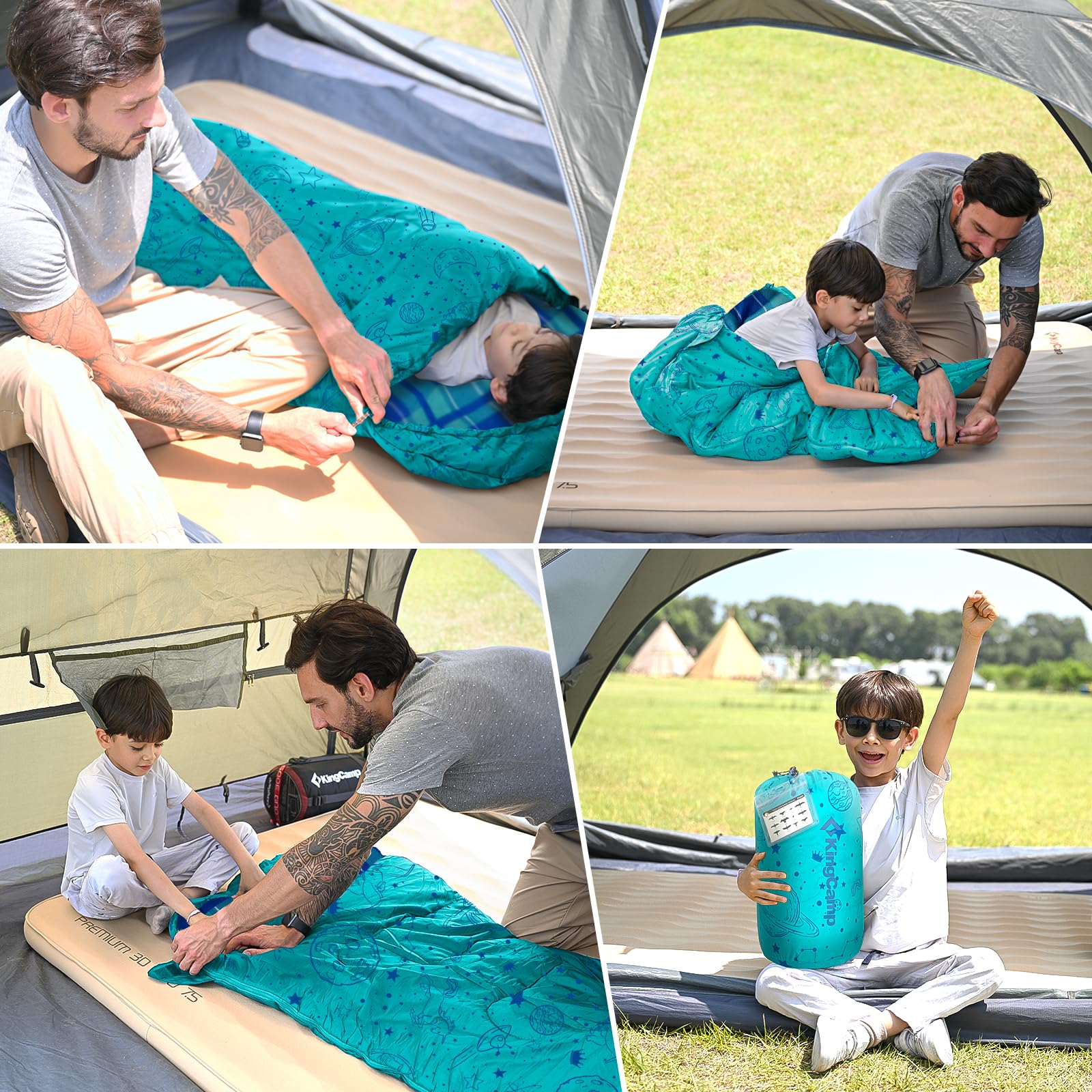 Saco de dormir con capucha para niños KingCamp Galaxy Zoo C 300