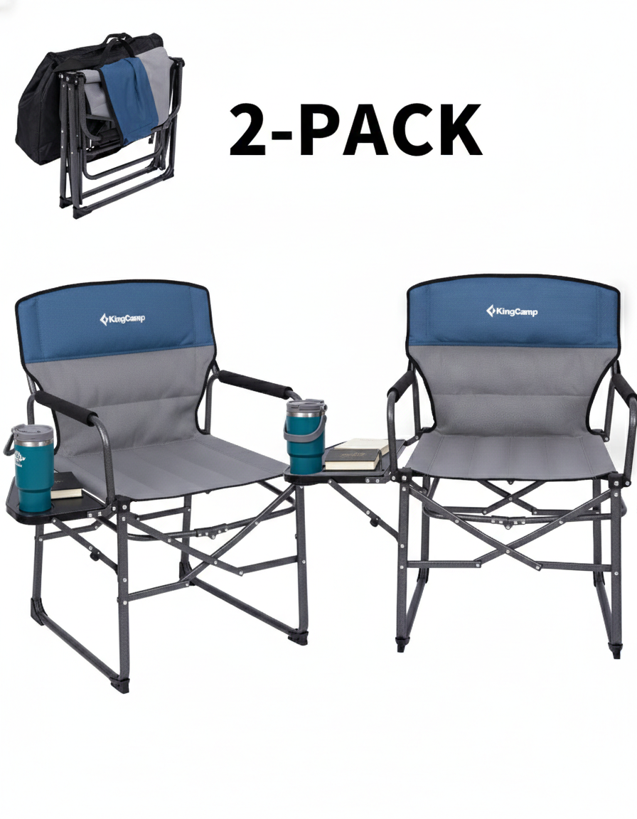 KingCamp ASH C30 Oversized Director's Camp Chair with Side Table