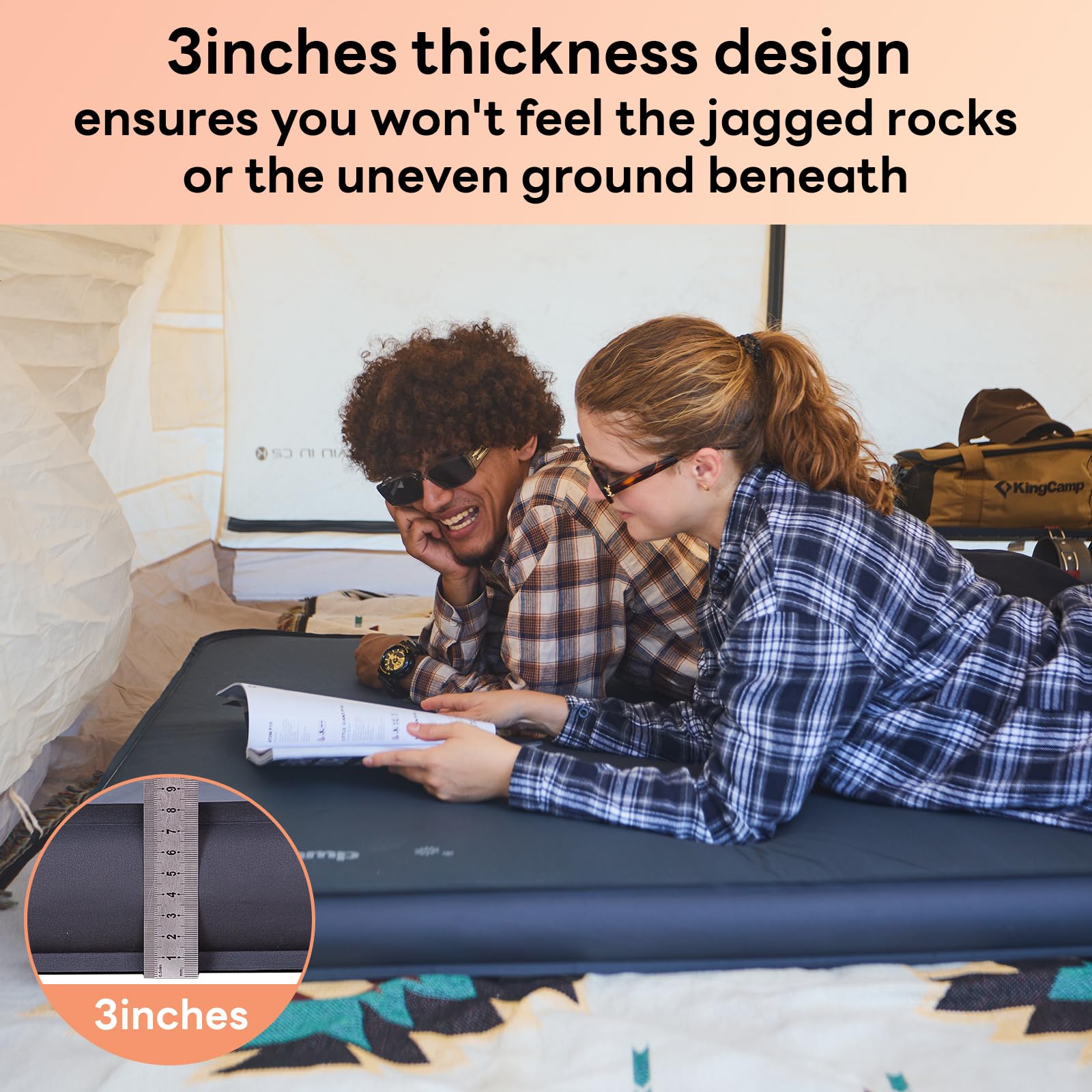 KingCamp Self-Inflating Sleeping Pad with 3D Side Walls