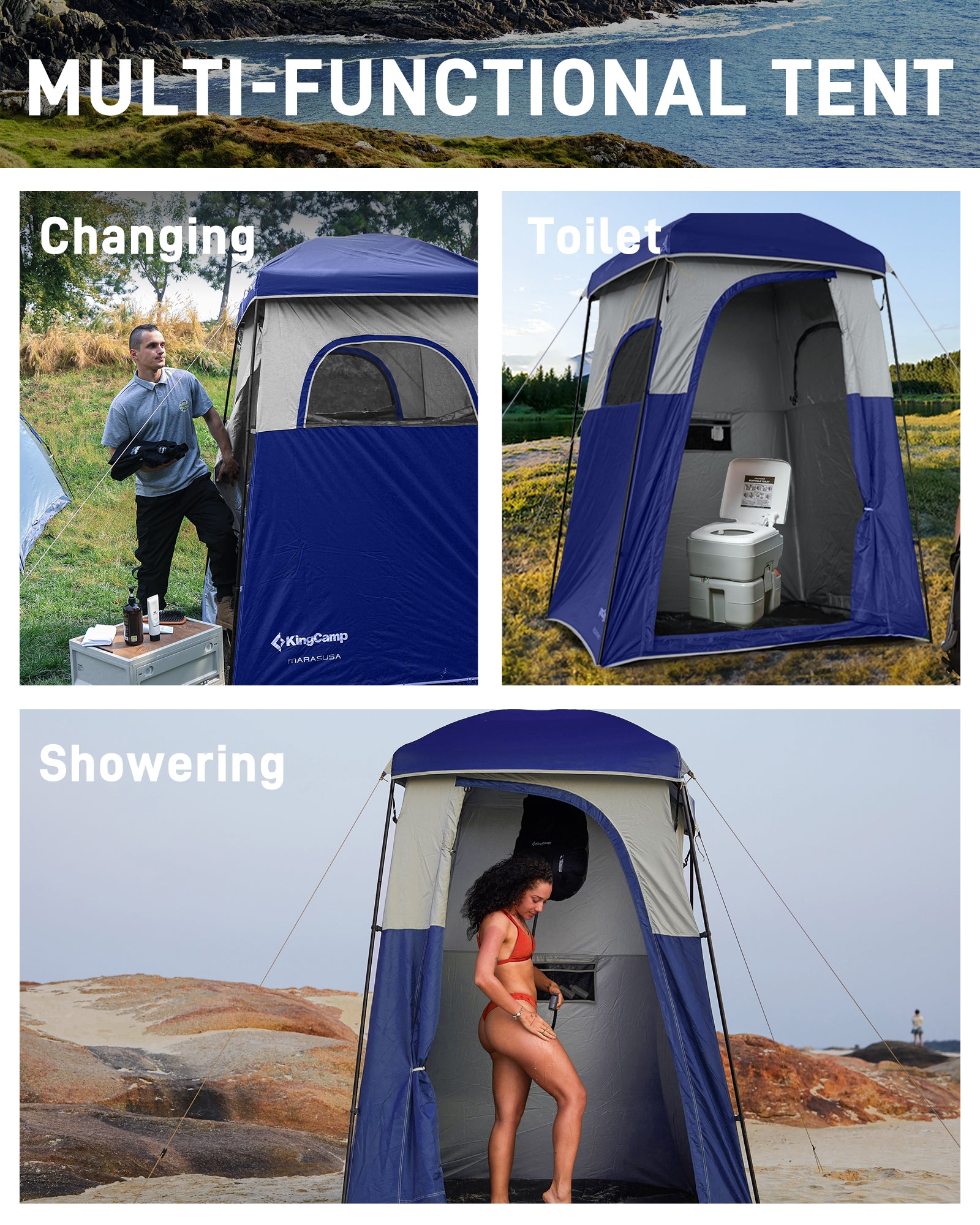 MARASUSA Single Privacy Shelter with 20L Solar Shower Bag