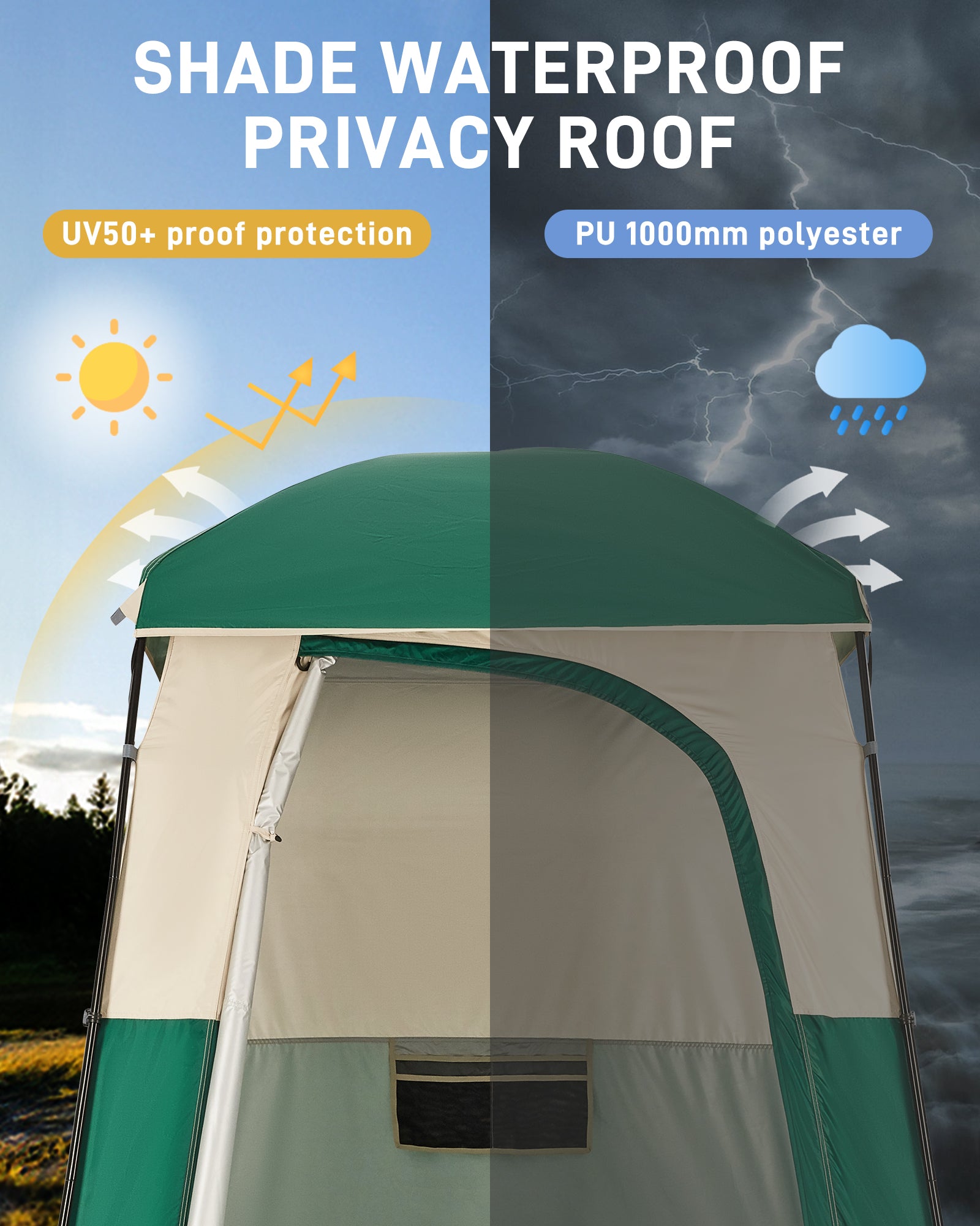MARASUSA Single Privacy Shelter with 20L Solar Shower Bag