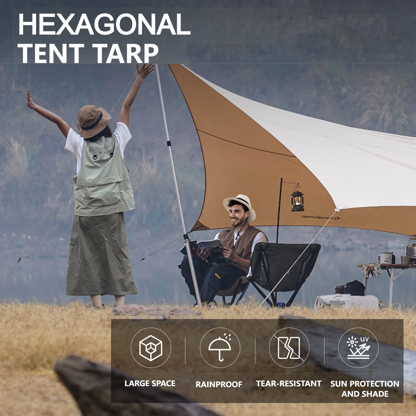 KingCamp Hexagonal T/C Camping Tarp