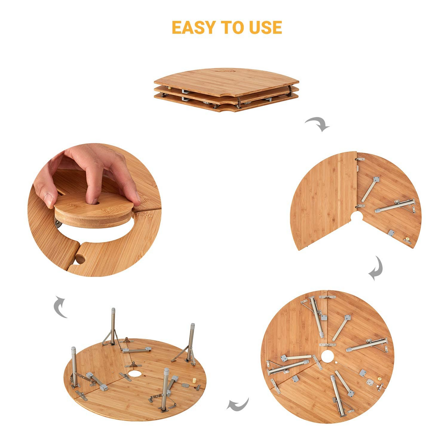 Bamboo Round Folding Table
