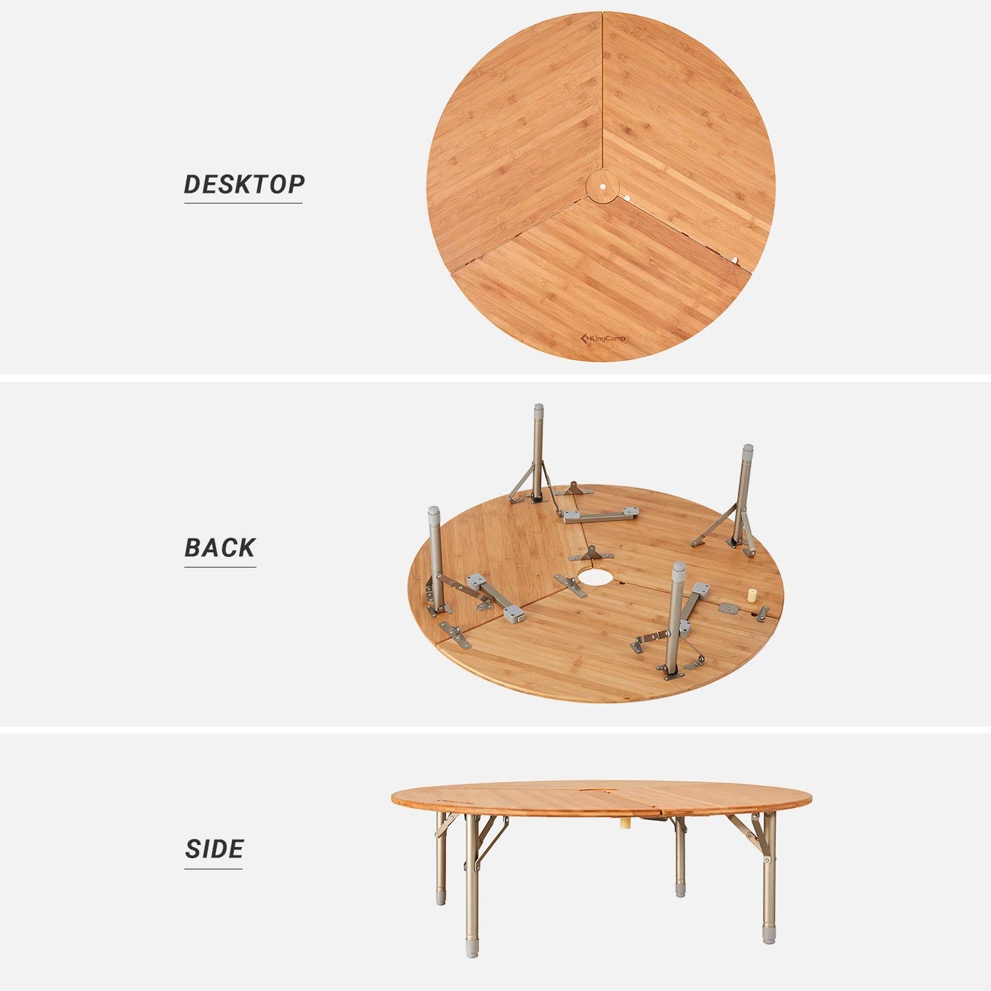 Bamboo Round Folding Table
