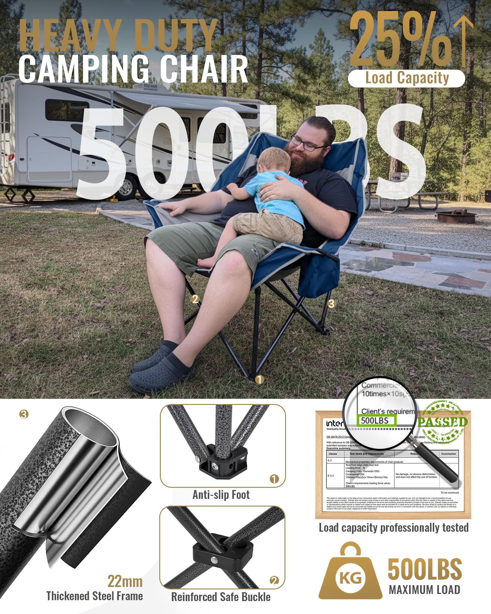 KingCamp CANNA C10 PLUS Oversized Heavy Duty Camping Chair