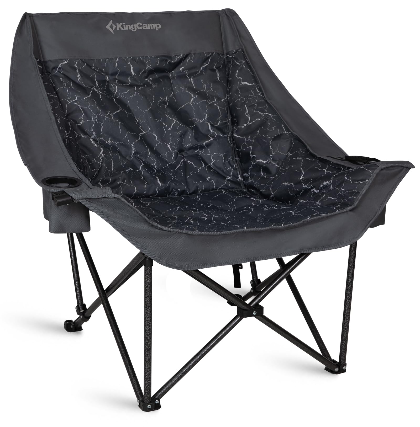KingCamp CANNA C10 PLUS Oversized Padded Camping Chair Lava Grey