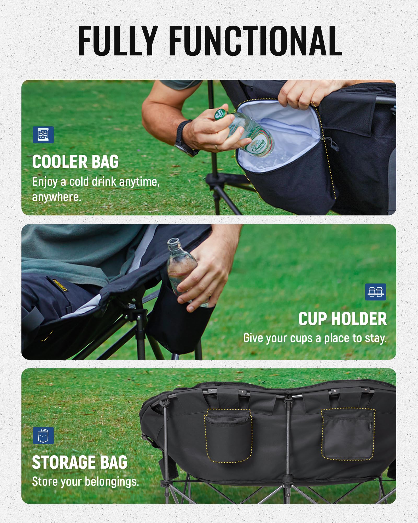 KingCamp CHERRY C20 Loveseat Moon Chair