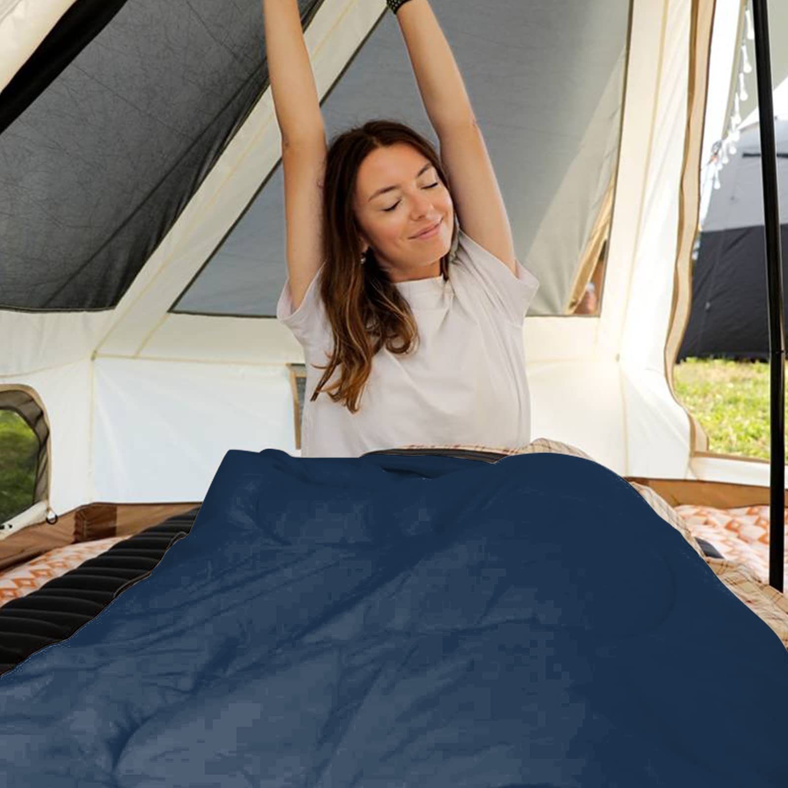 KingCamp CLOUDY 400 Cold Weather Sleeping Bag for Adults - 4-Season, Wide, Waterproof, Converts to Double