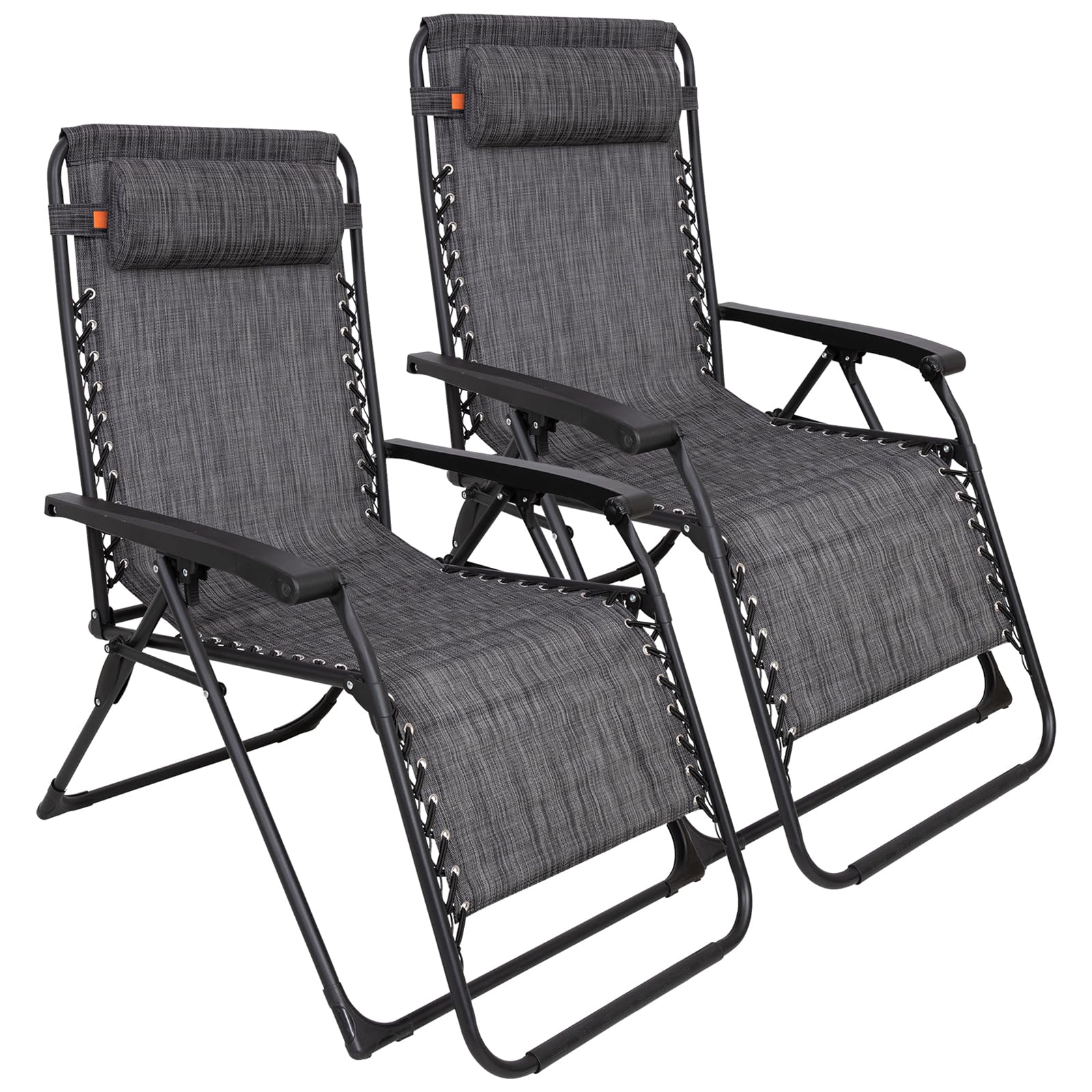 KingCamp DAYLILY B10 Zero Gravity Chair, Adjustable Reclining Outdoor Lounge Chair with Headrest, Teslin Mesh & Heavy-Duty Steel Frame 2PACK