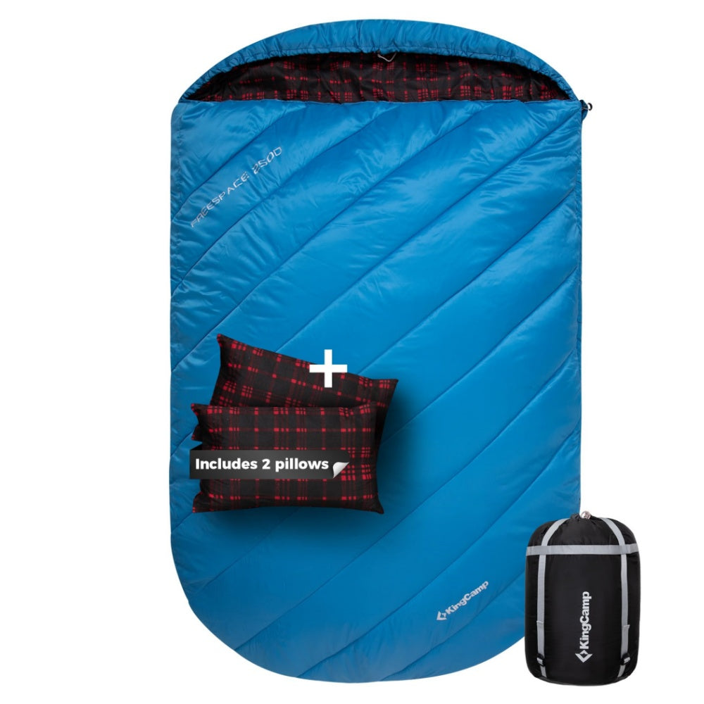 KingCamp FREESPACE 250D Double-Sized Sleeping Bag with Pillow