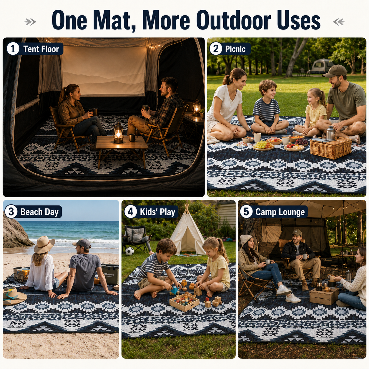KingCamp ISIAY MAX 2.8 Large Camping Mat, 9.2 x 9.2 ft Insulated Tent Floor Mat with Aluminum Backing for SUV Tents, Camping, Beach & Family Outdoor Use
