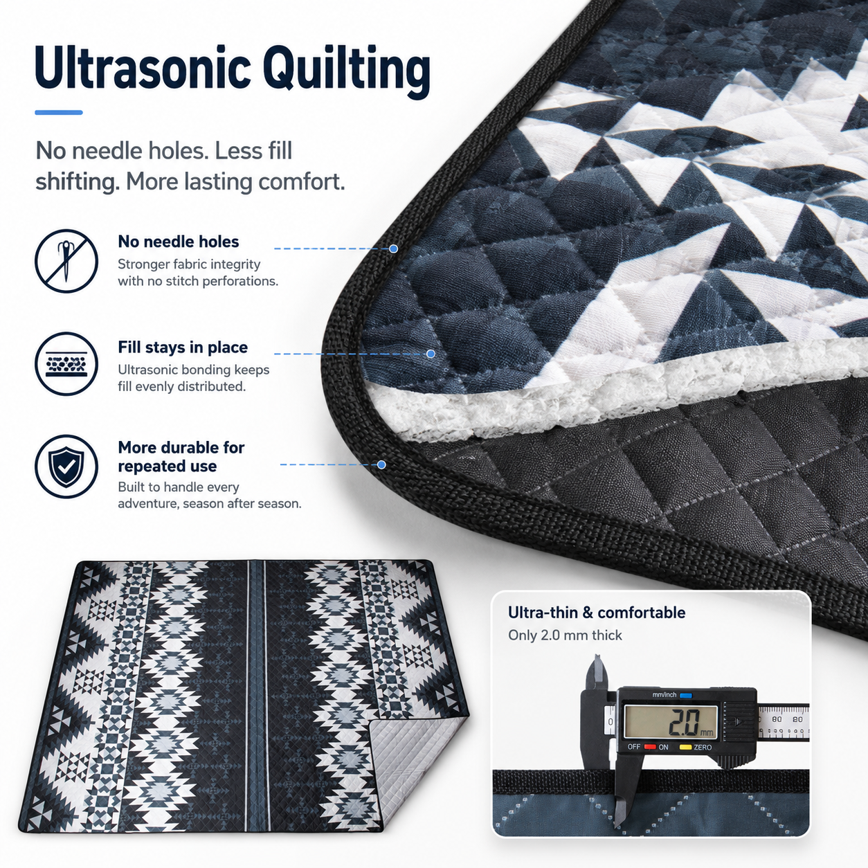KingCamp ISIAY MAX 3.4 Large Camping Mat with Ultrasonic Quilting No Needle Holes, Less Fill Shifting More Lasting Comfort
