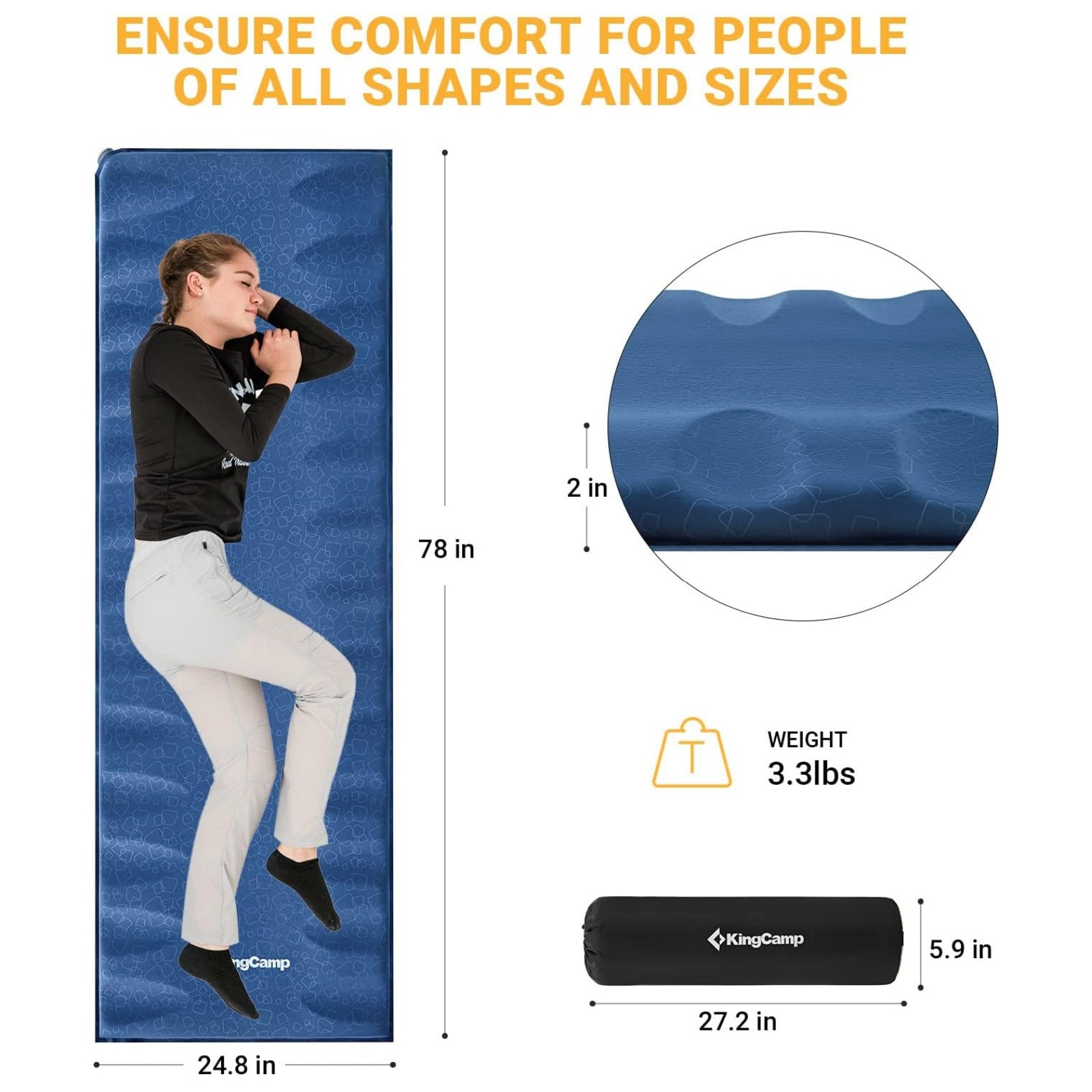KingCamp PARADOX 5 Self-Inflating Sleeping Pad R-Value 4.2