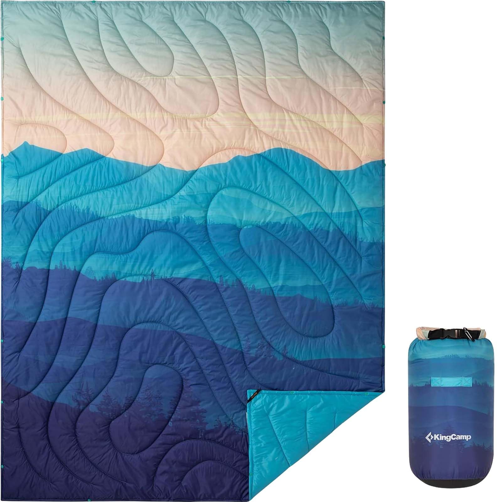 KingCamp SMART 150 XL Ultralight Camping Blanket ¨C Packable, Wearable & Water-Repellent for Outdoor & Stadium Use