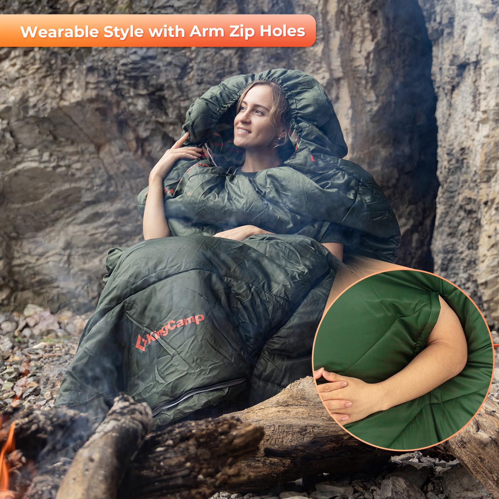 Wearable Flannel Camping Sleeping Bag- XL