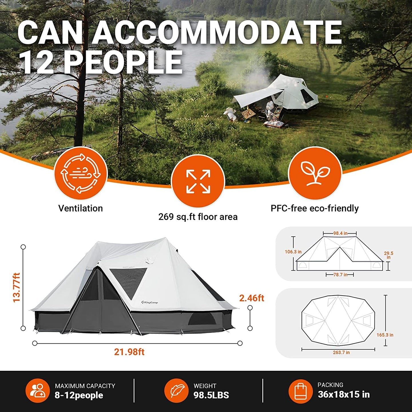 spacious large tent