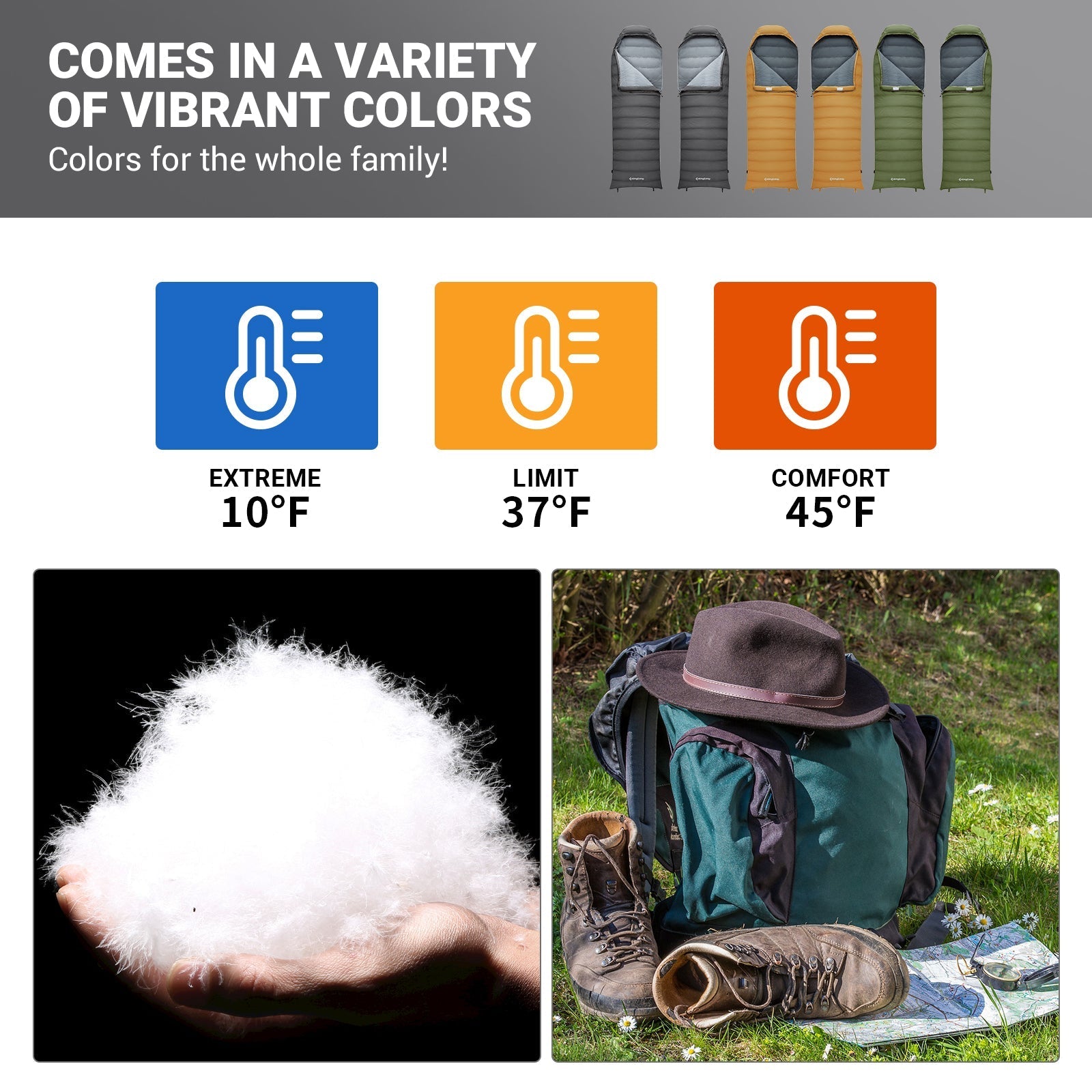 Camping Bedroll with Down