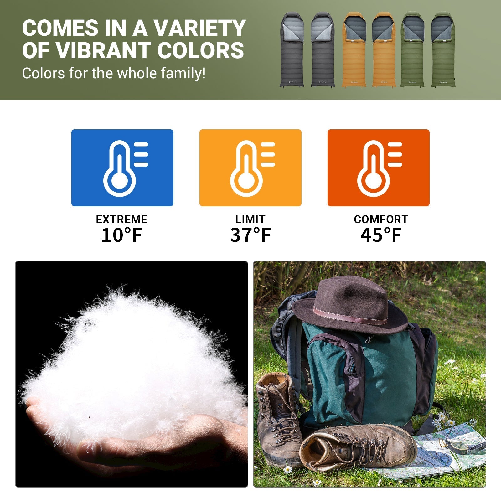 Camping Bedroll with Down