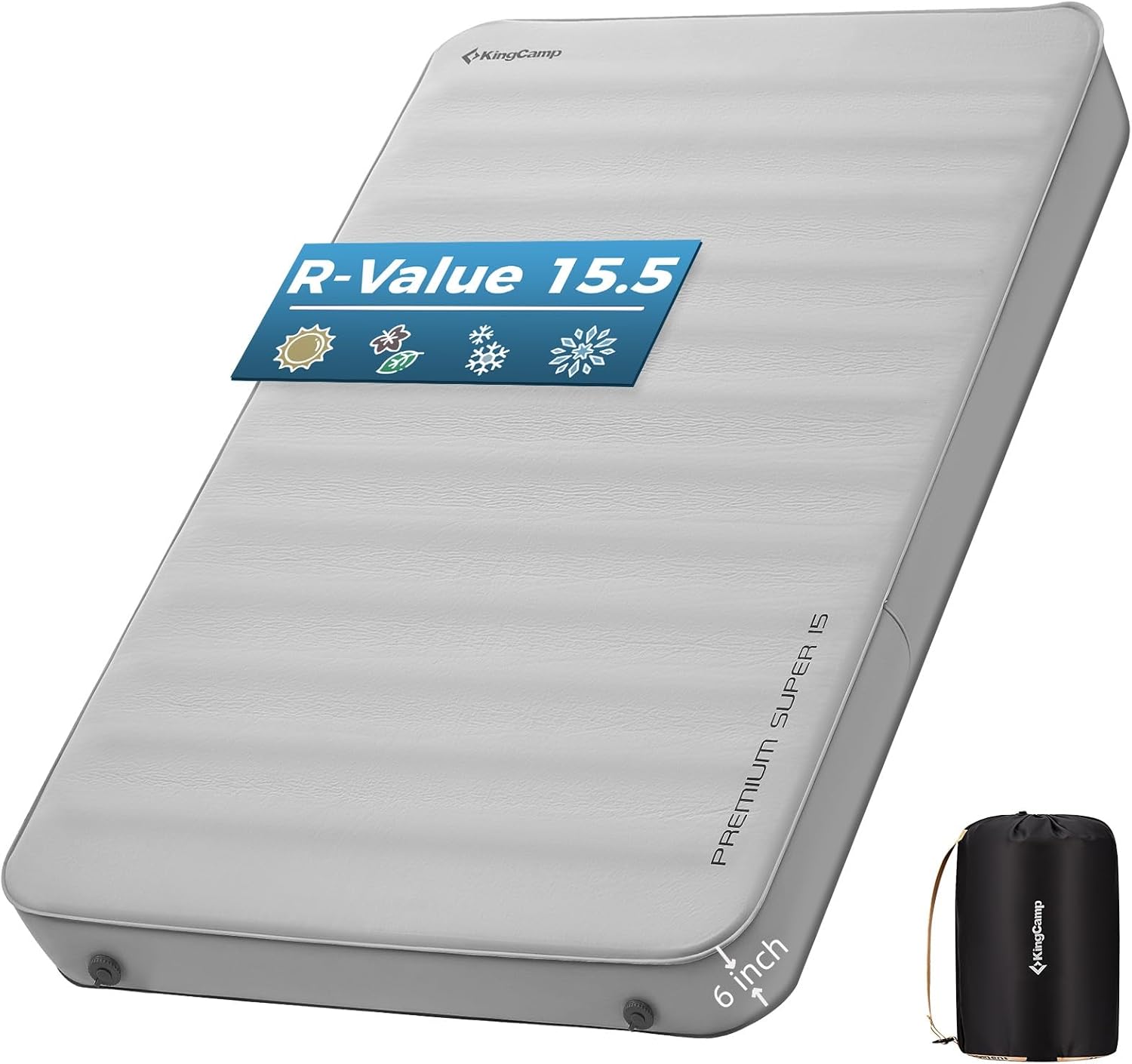 Premium Super 15 Double Self-Inflating Camping Sleeping Pad