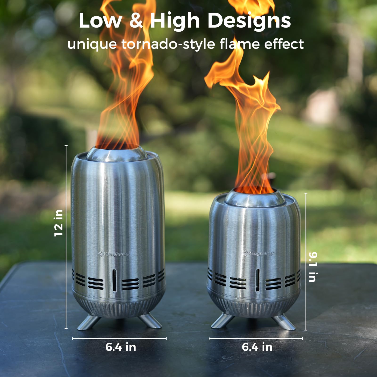 KingCamp Tornado Tabletop Fire Pit with Stand