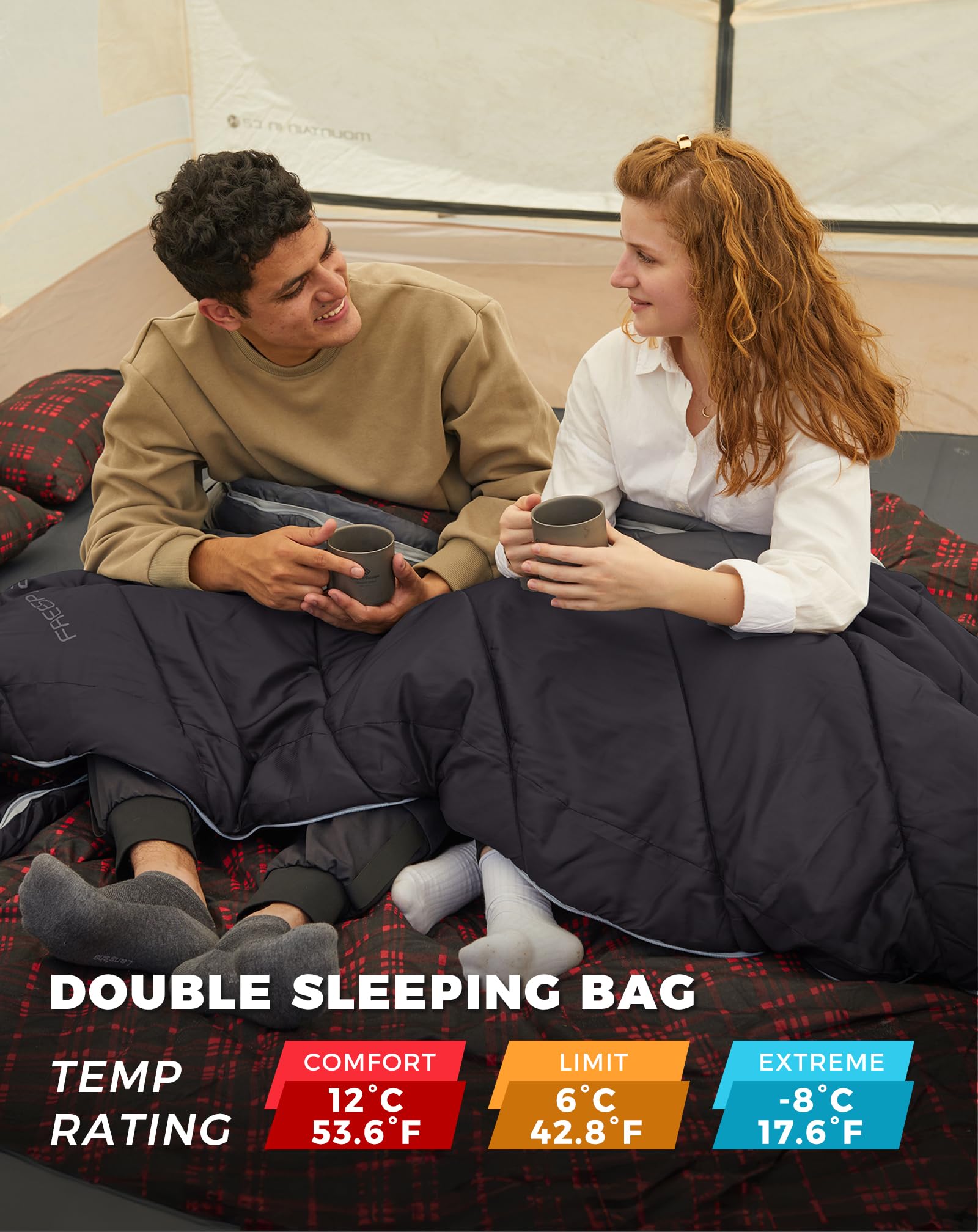 KingCamp FREESPACE 250D Flannel Double-Sized Sleeping Bag