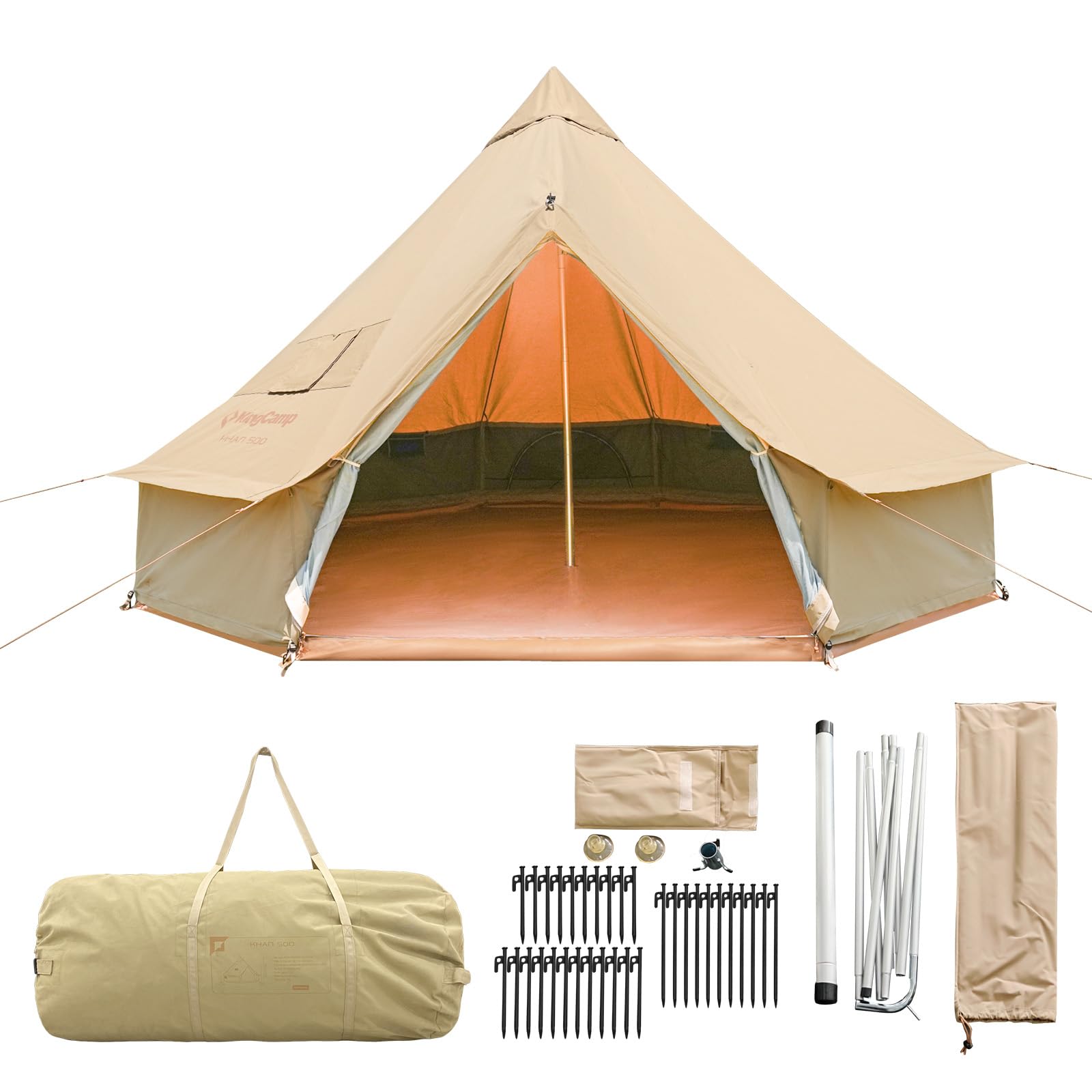KingCamp KHAN 400/ 500 Canvas Bell Tents Upgraded